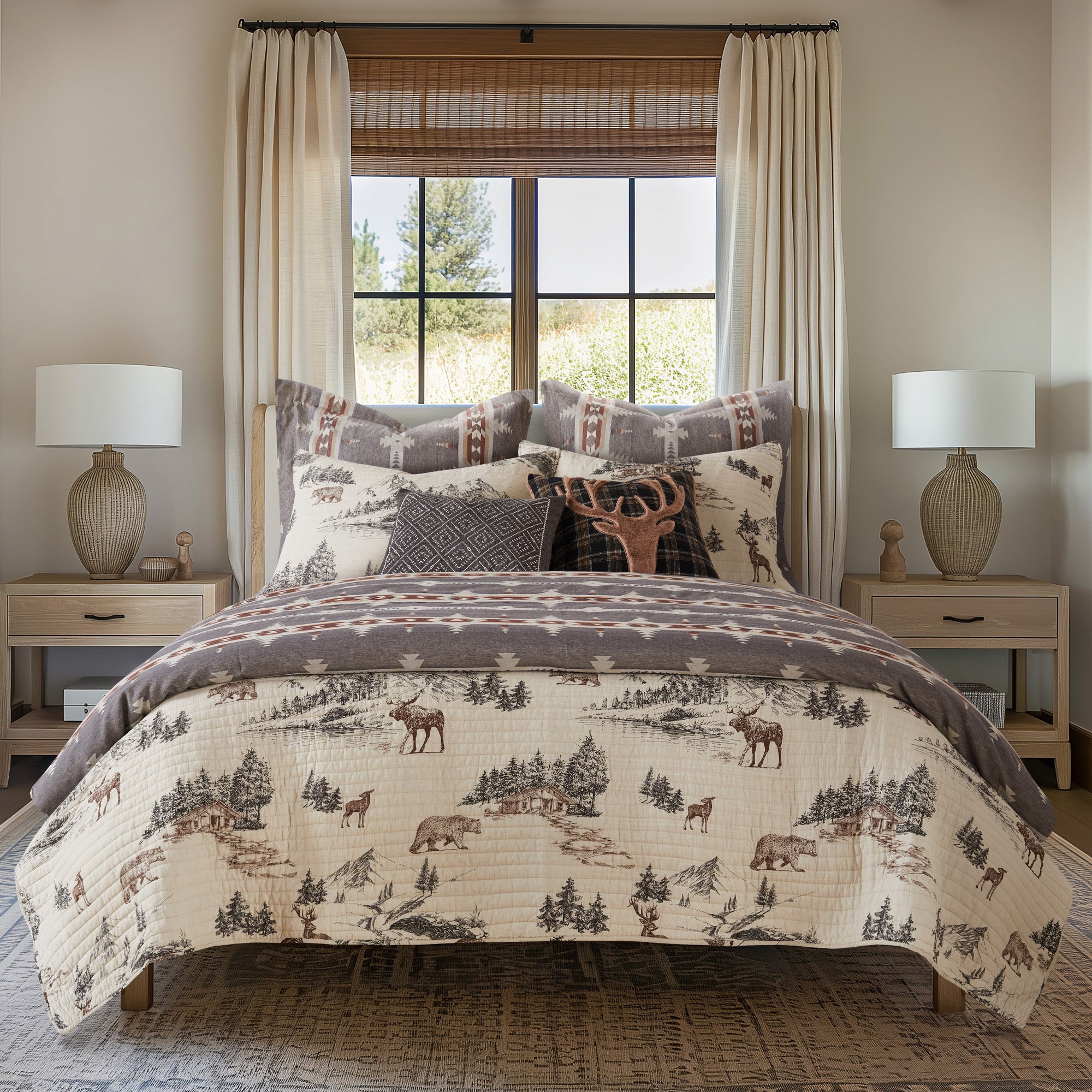 Lodge Toile Quilt Set