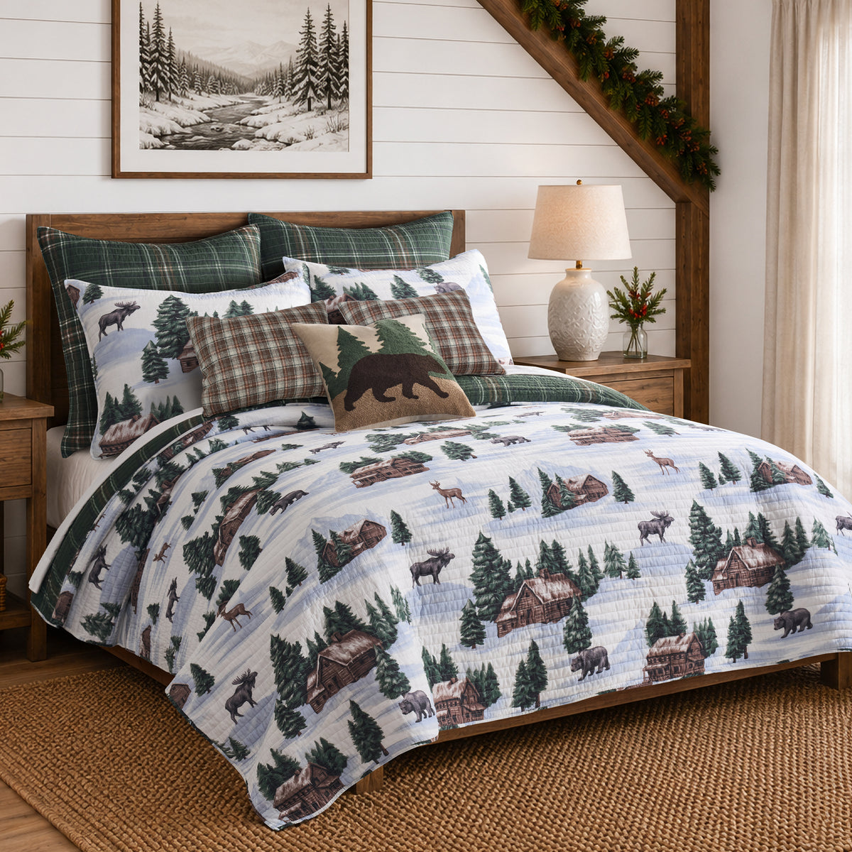 Lodge Toile Quilt Set