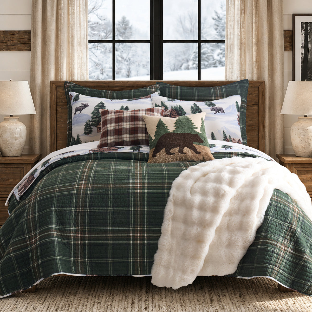 Lodge Toile Quilt Set