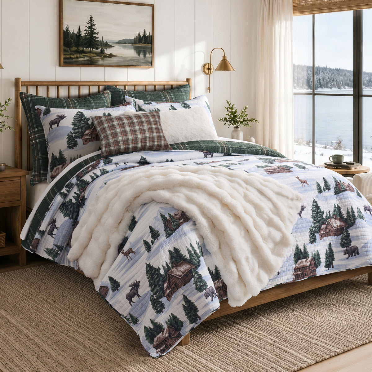 Lodge Toile Quilt Set