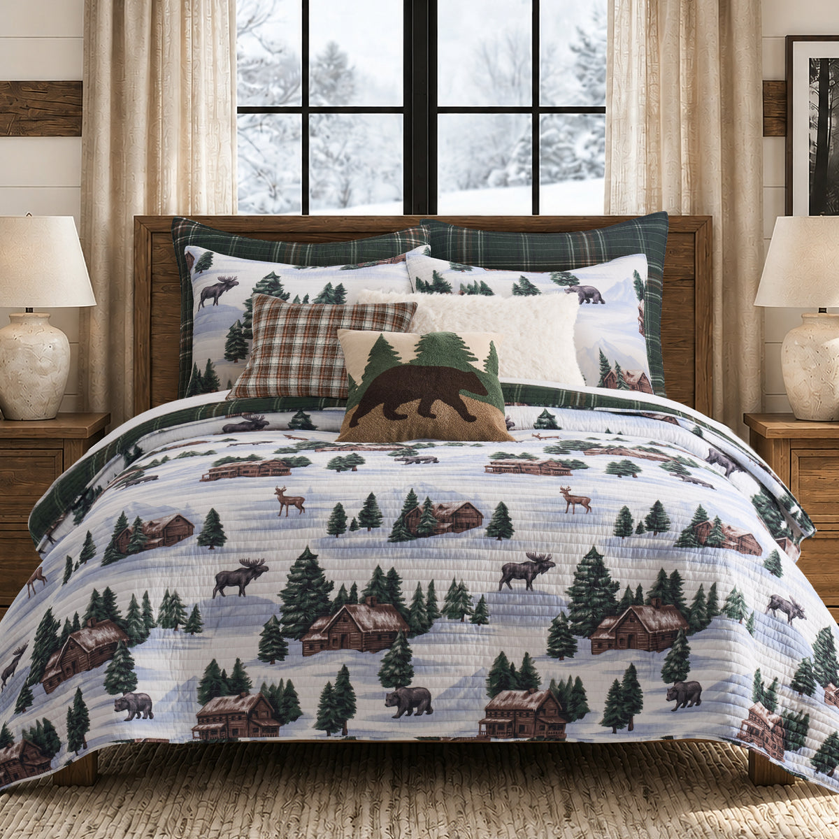 Lodge Toile Quilt Set