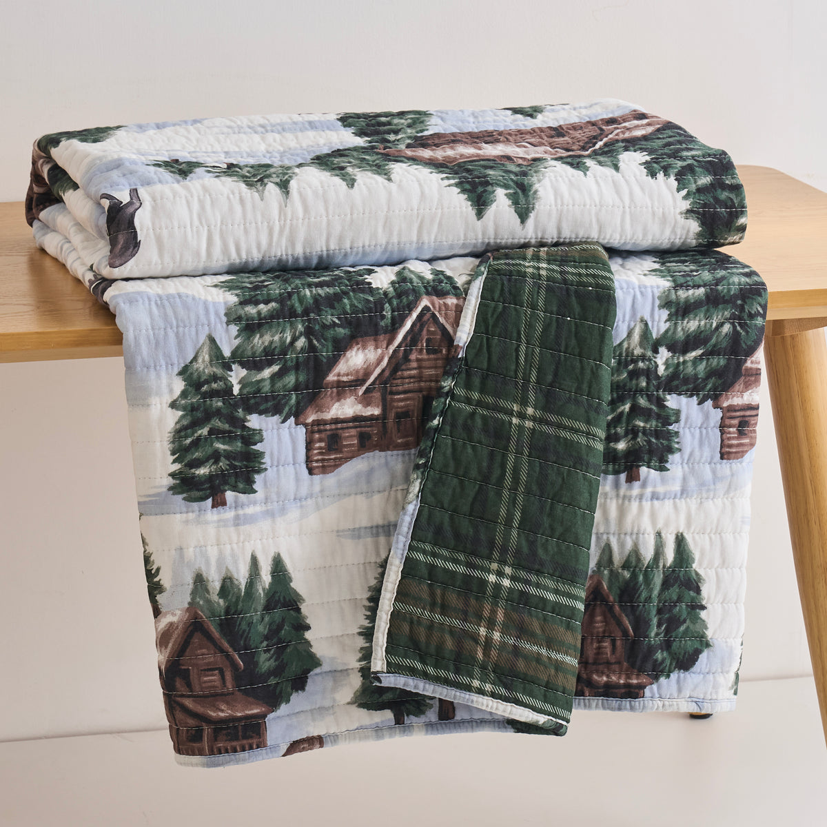 Lodge Toile Quilted Throw