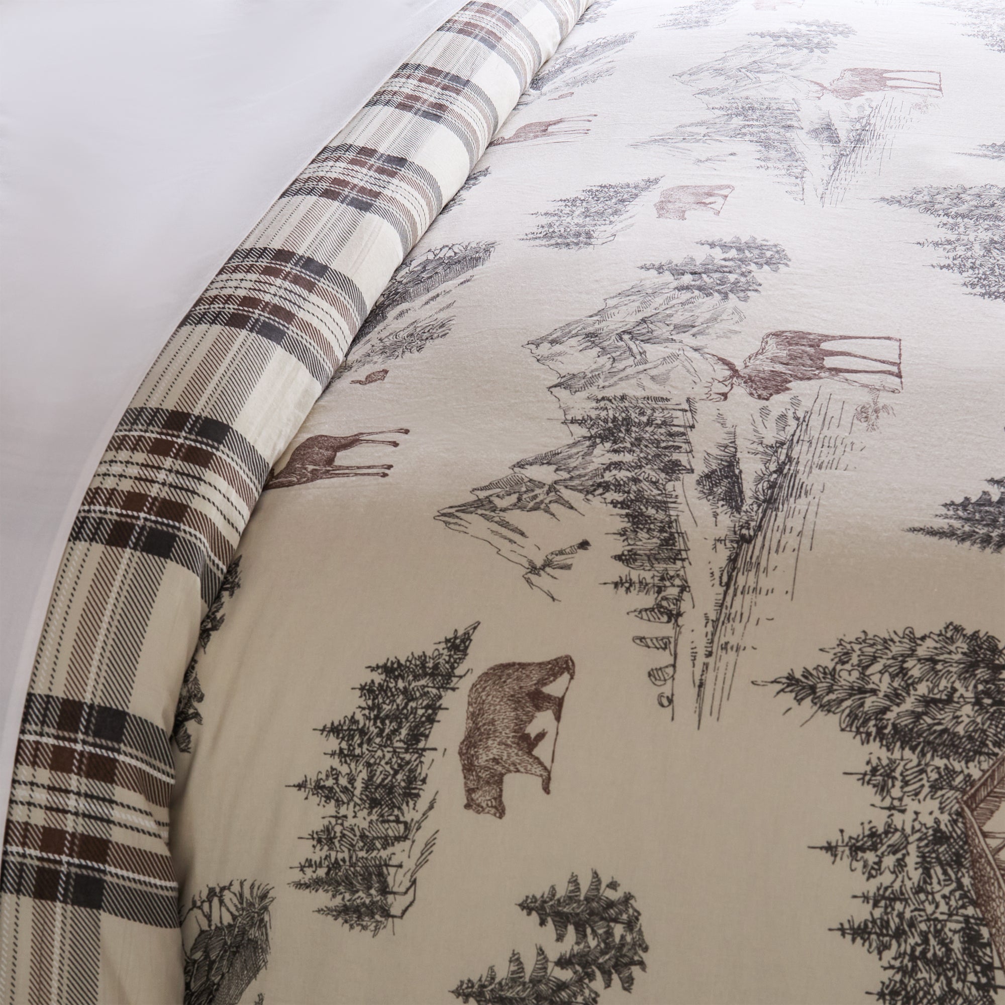 Lodge Toile Duvet Cover Set