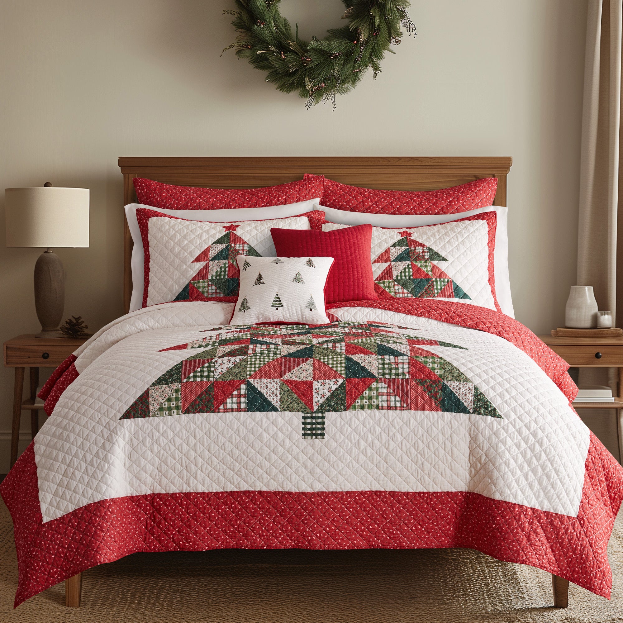 Patchwork Pine Euro Sham Set of 2