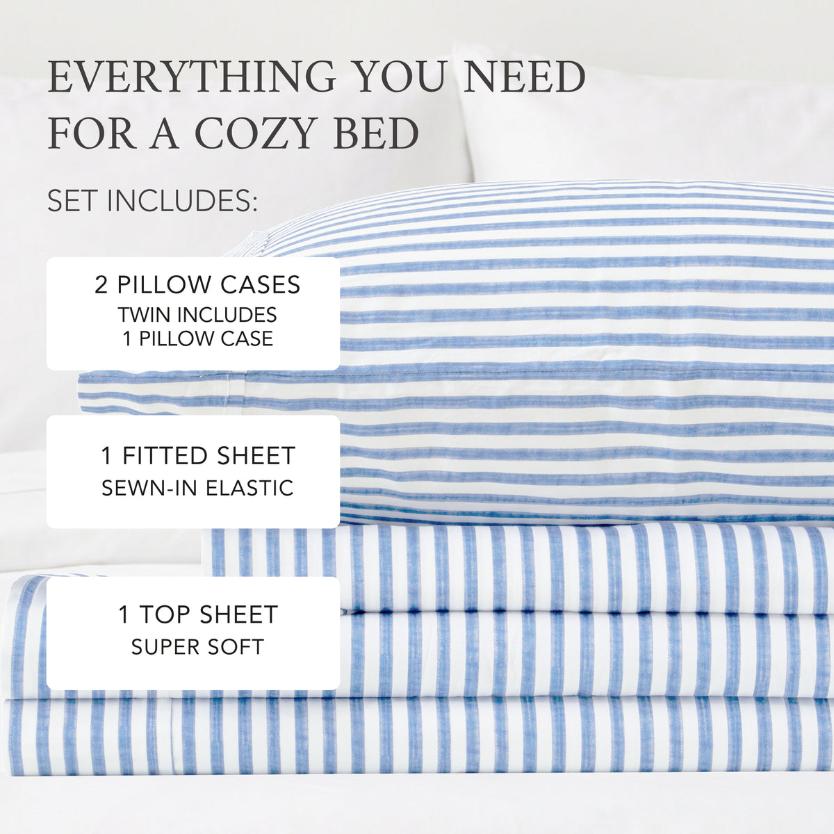 Martha Stripe Cotton Sateen Sheet Set