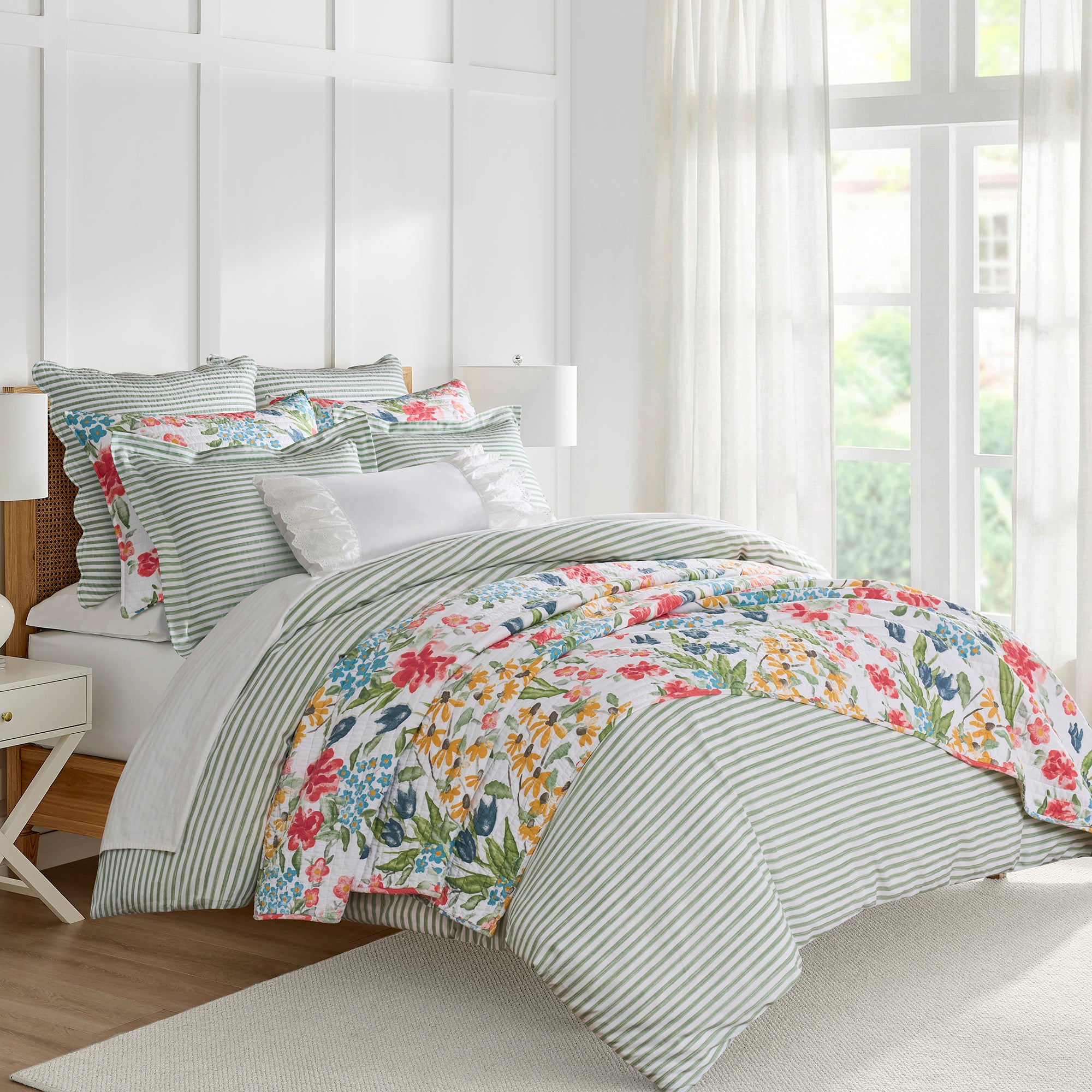 Martha Stripe Blue Duvet Cover Set