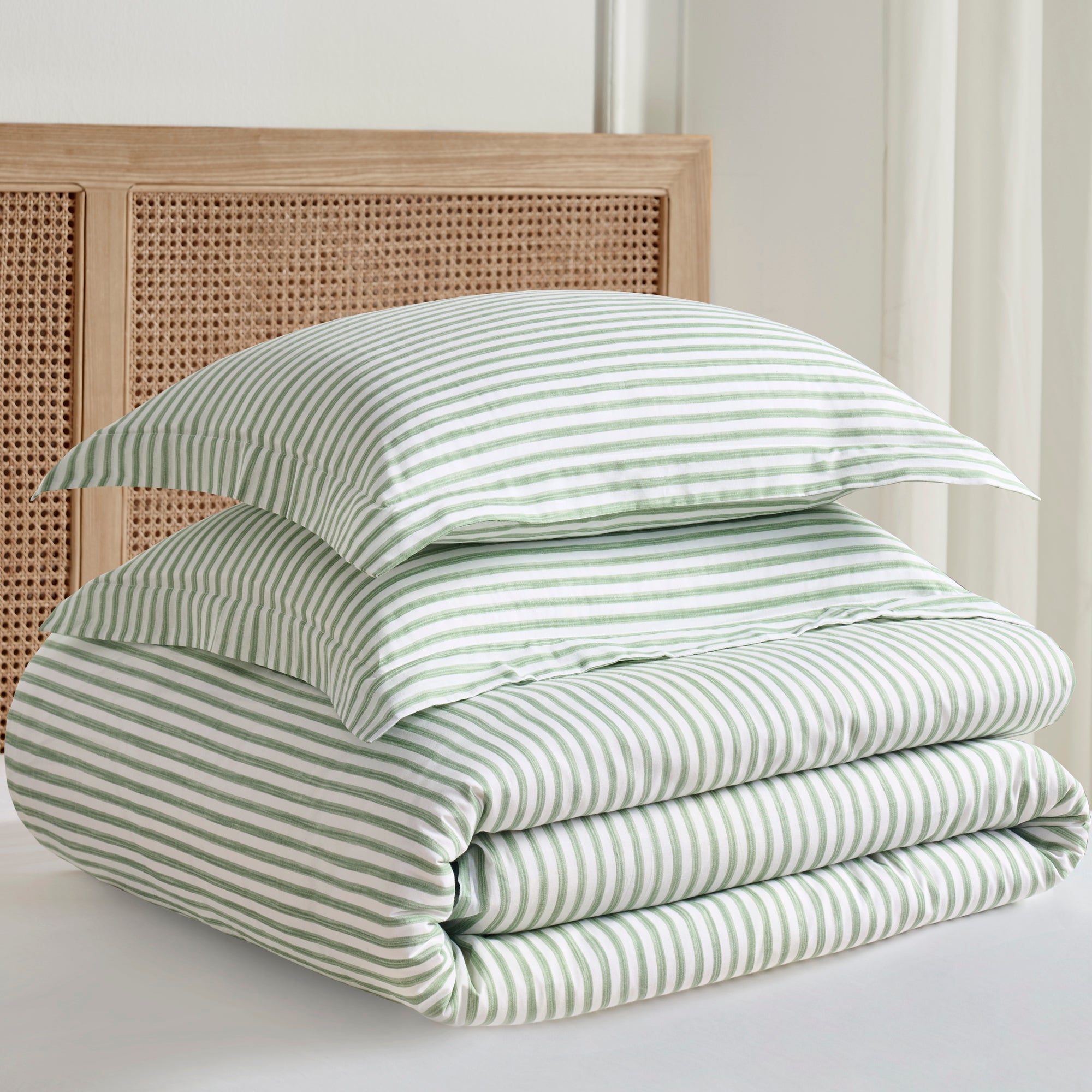 Martha Stripe Blue Duvet Cover Set