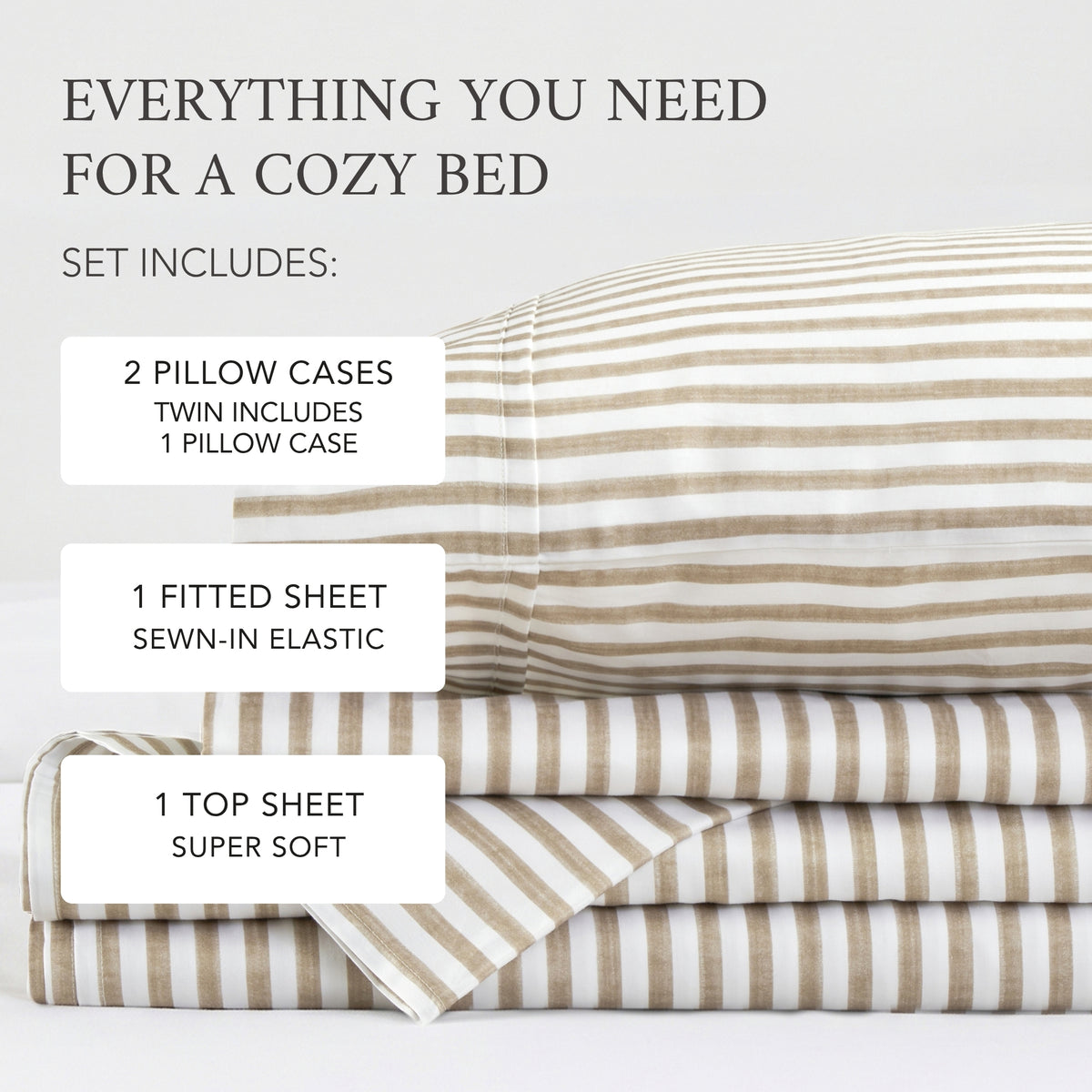 Martha Stripe Cotton Sateen Sheet Set