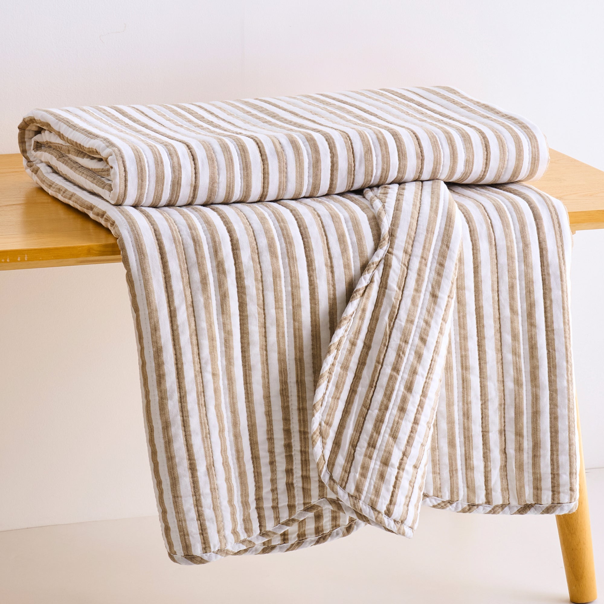 Martha Stripe Quilted Throw