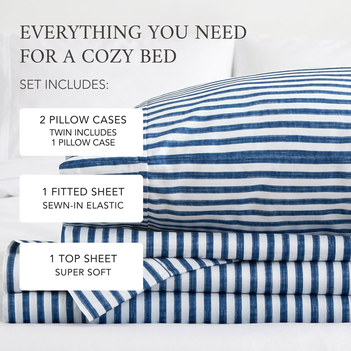 Martha Stripe Cotton Sateen Sheet Set