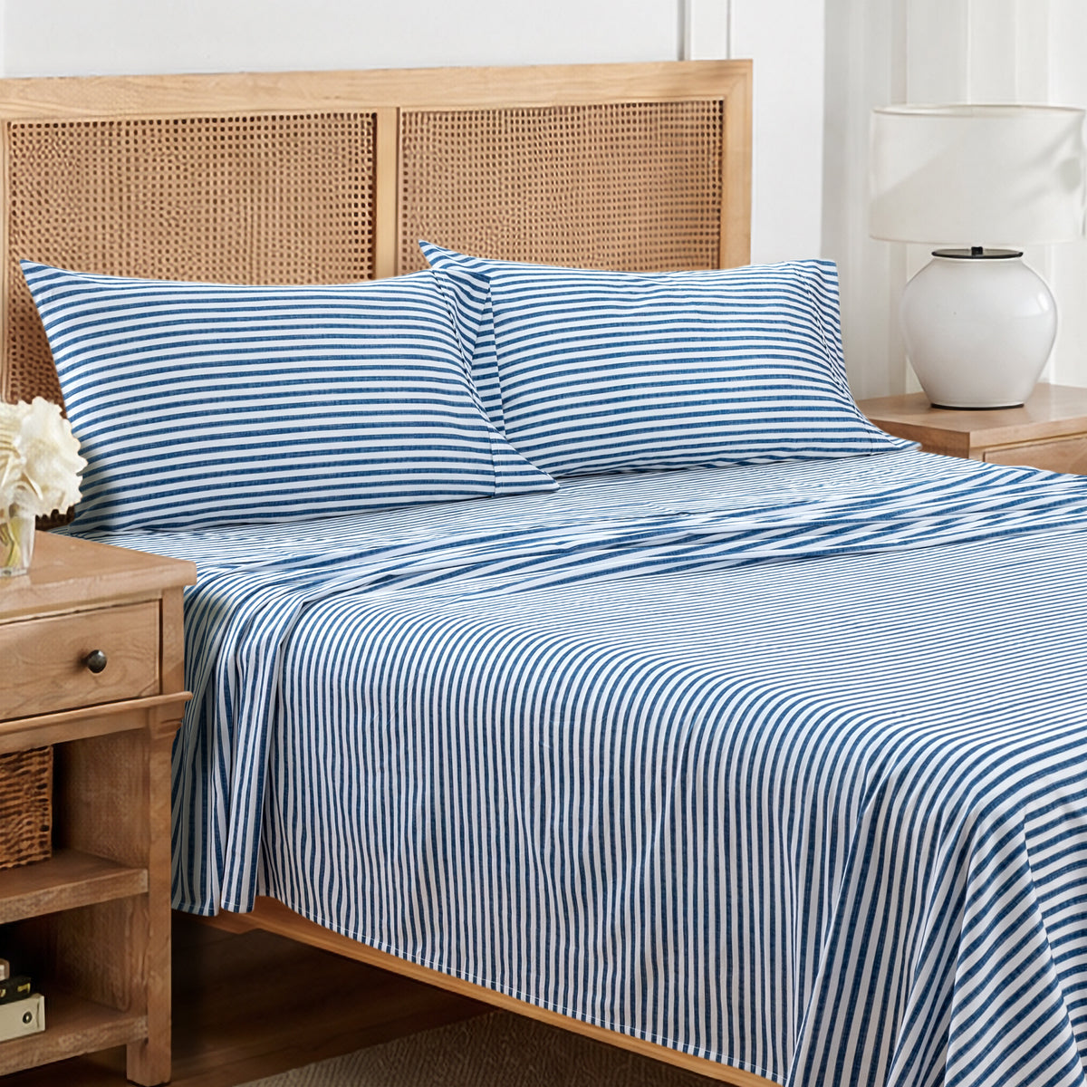 Martha Stripe Cotton Sateen Sheet Set