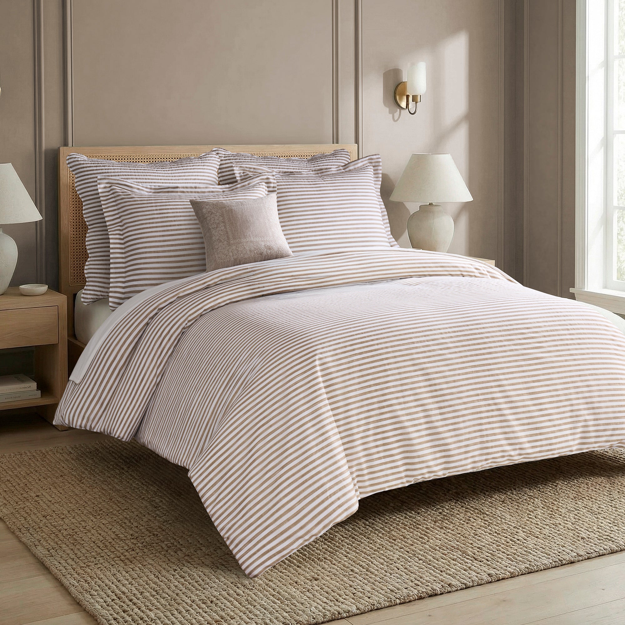 Martha Stripe Blue Duvet Cover Set