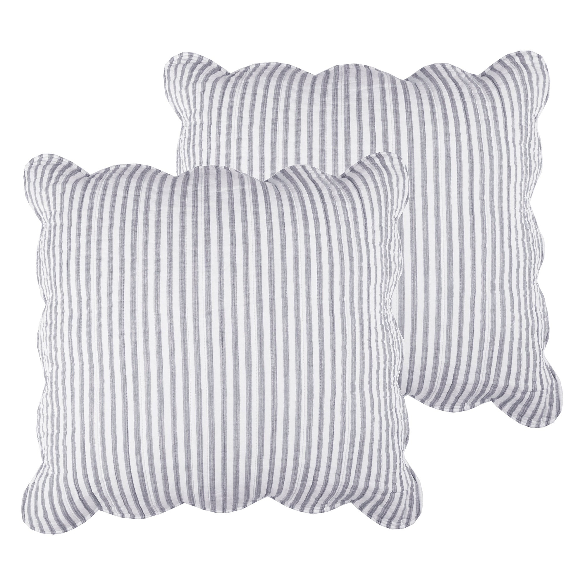 Levtex Home - Aqua Breeze - Quilted Euro Shams Set of Two (26 x 26 in.) - Coastal - Aqua and White - Cotton Fabric Levtex Home - Aqua Breeze - Quilted Euro Shams Set of Two (26 x 26 in.) - Coastal - Aqua and White - Cotton Fabric