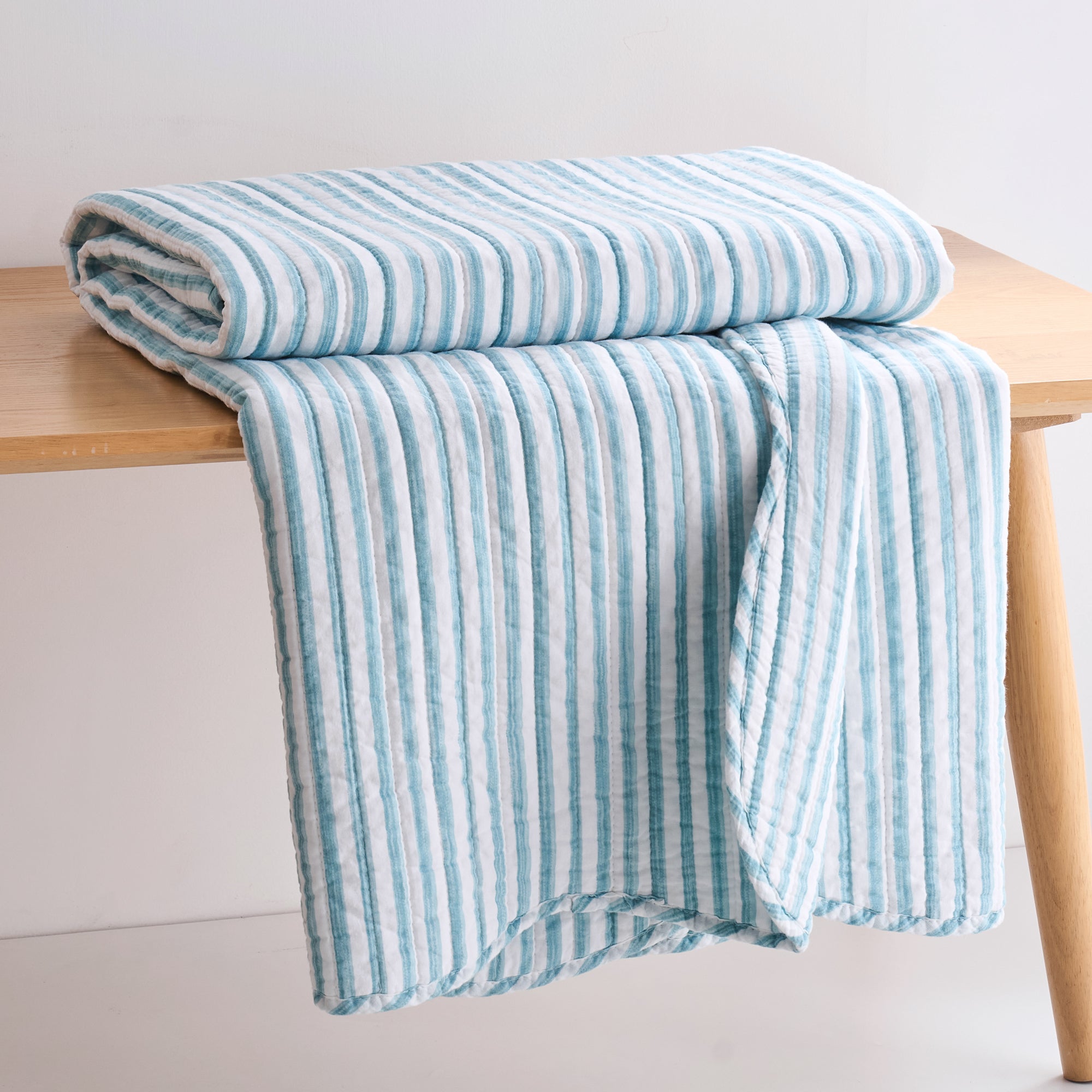 Martha Stripe Quilted Throw