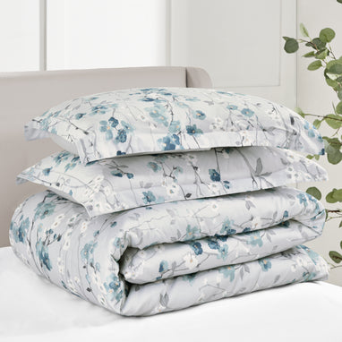 Trapunta Matrimoniale King Size Levtex Home Bettina - Floreale Verde E Blu - Cotone - 2