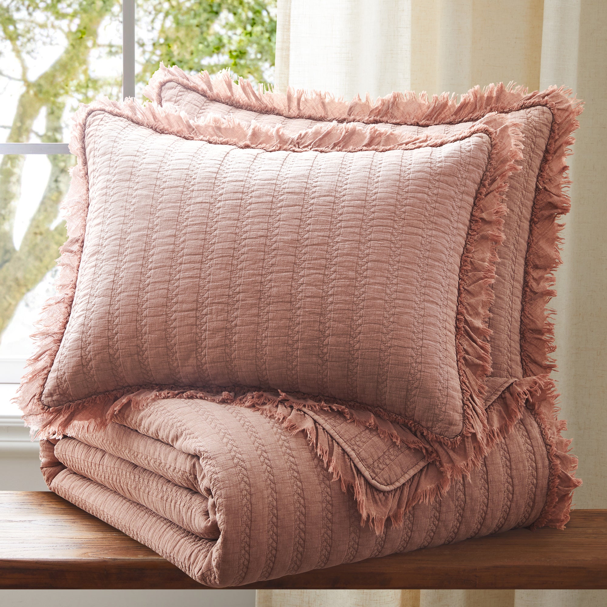 Wilhemina Dusty Rose Quilt Set