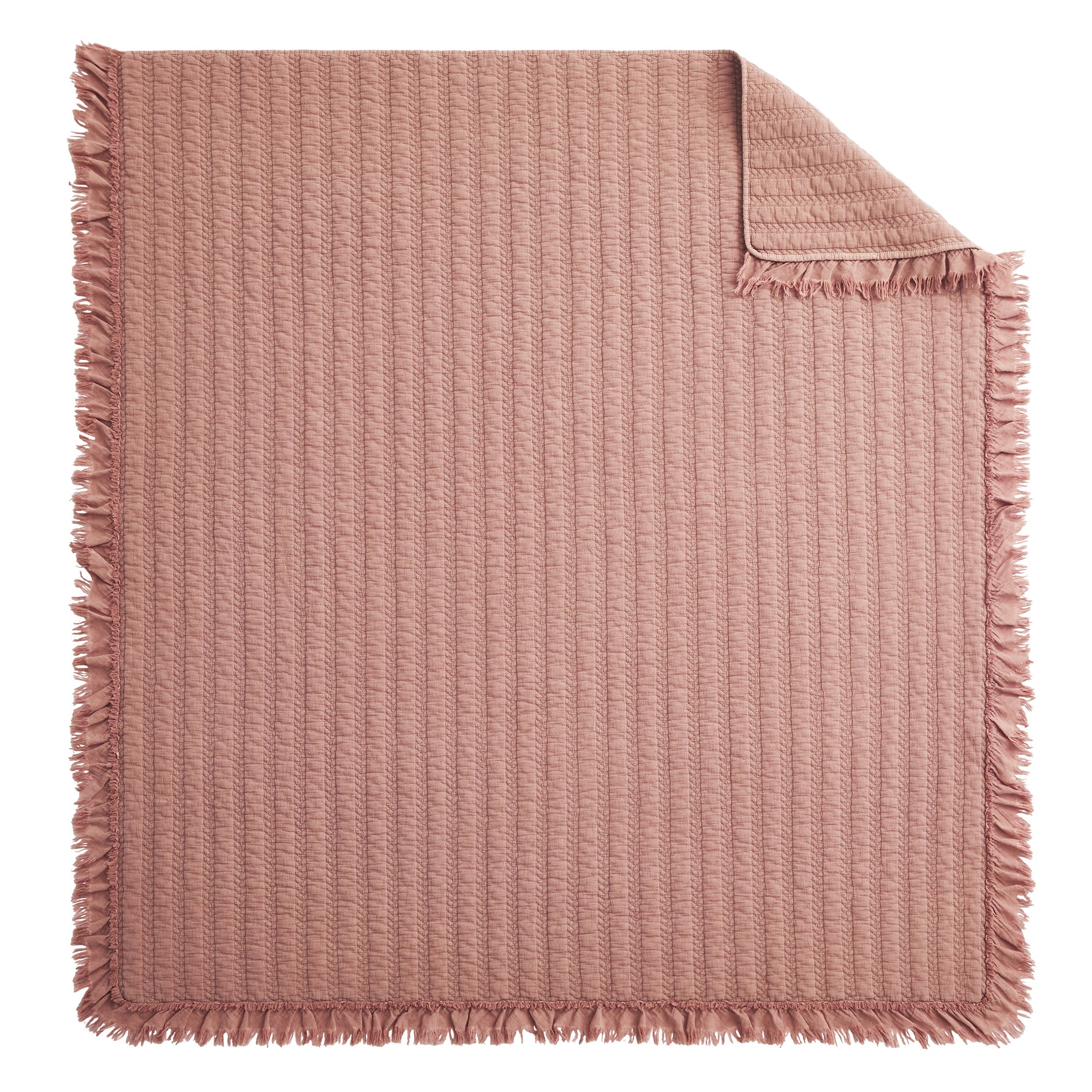 Wilhemina Dusty Rose Quilted Throw