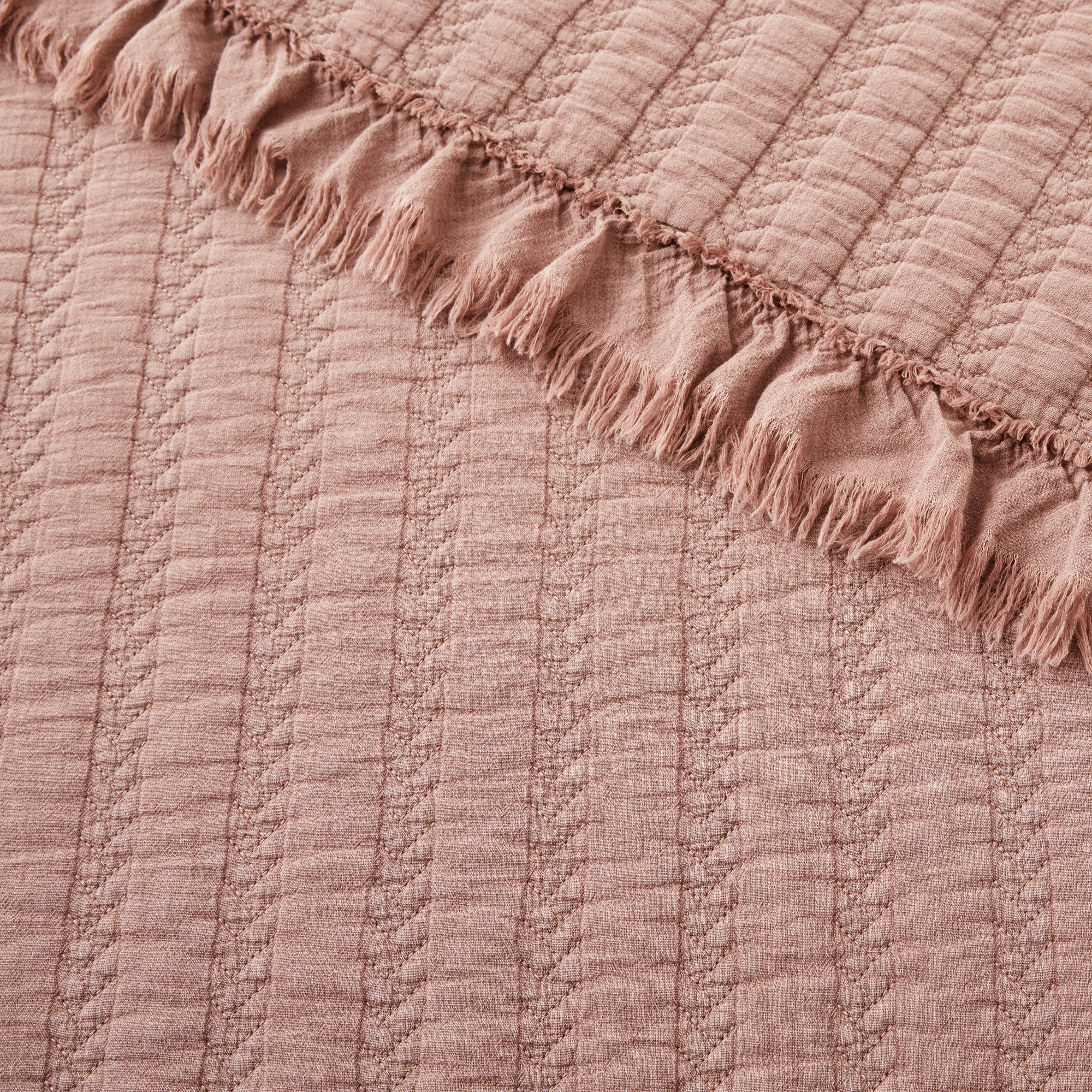 Wilhemina Dusty Rose Quilted Throw