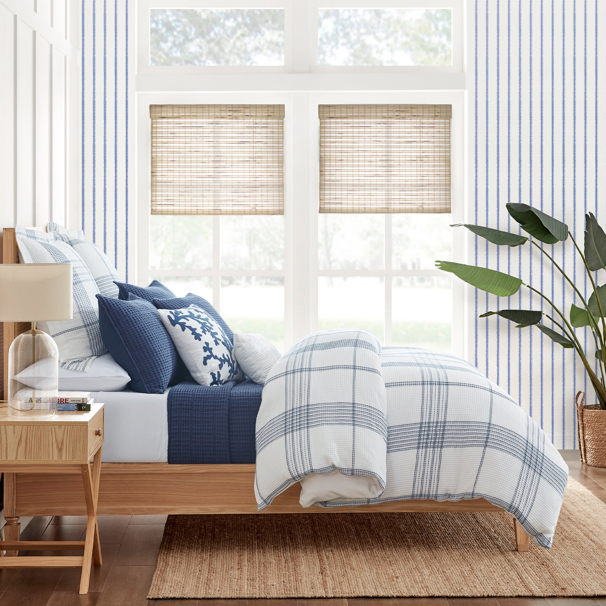 Waffle Plaid Comforter Set