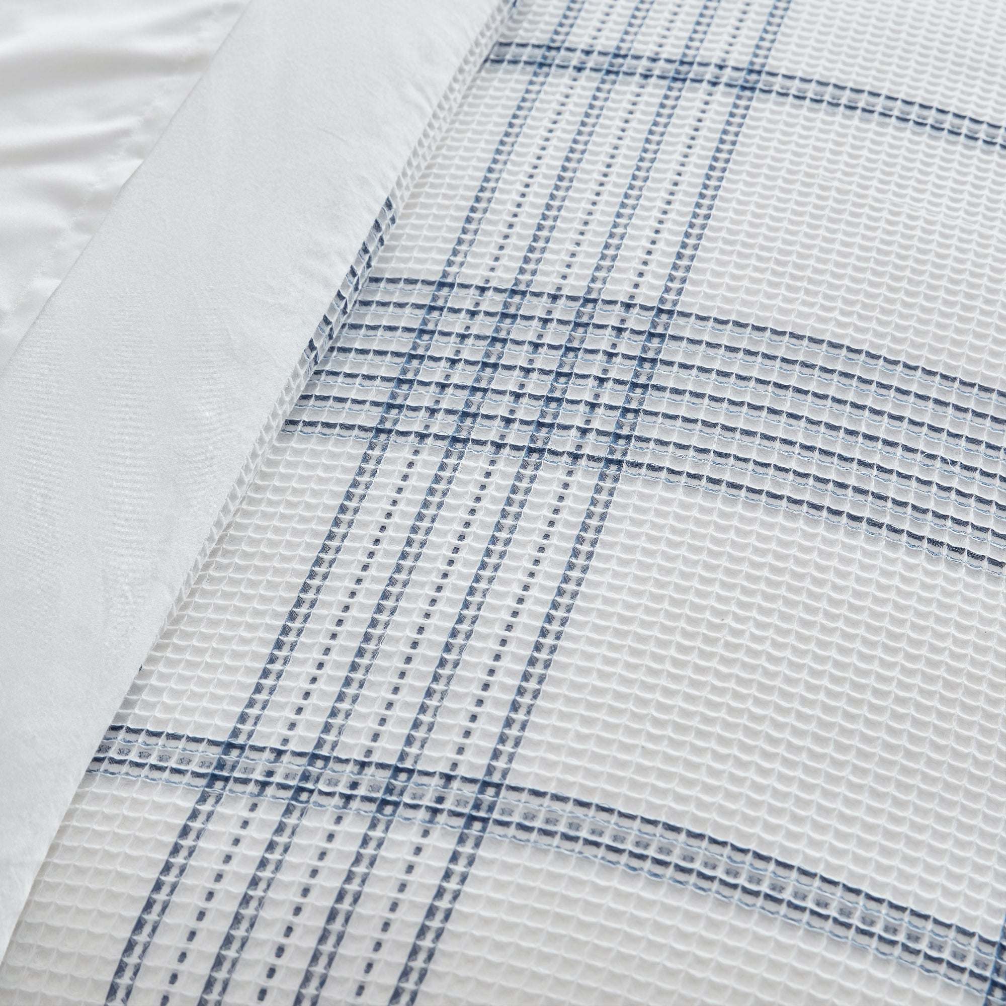 Waffle Plaid Duvet Cover Set