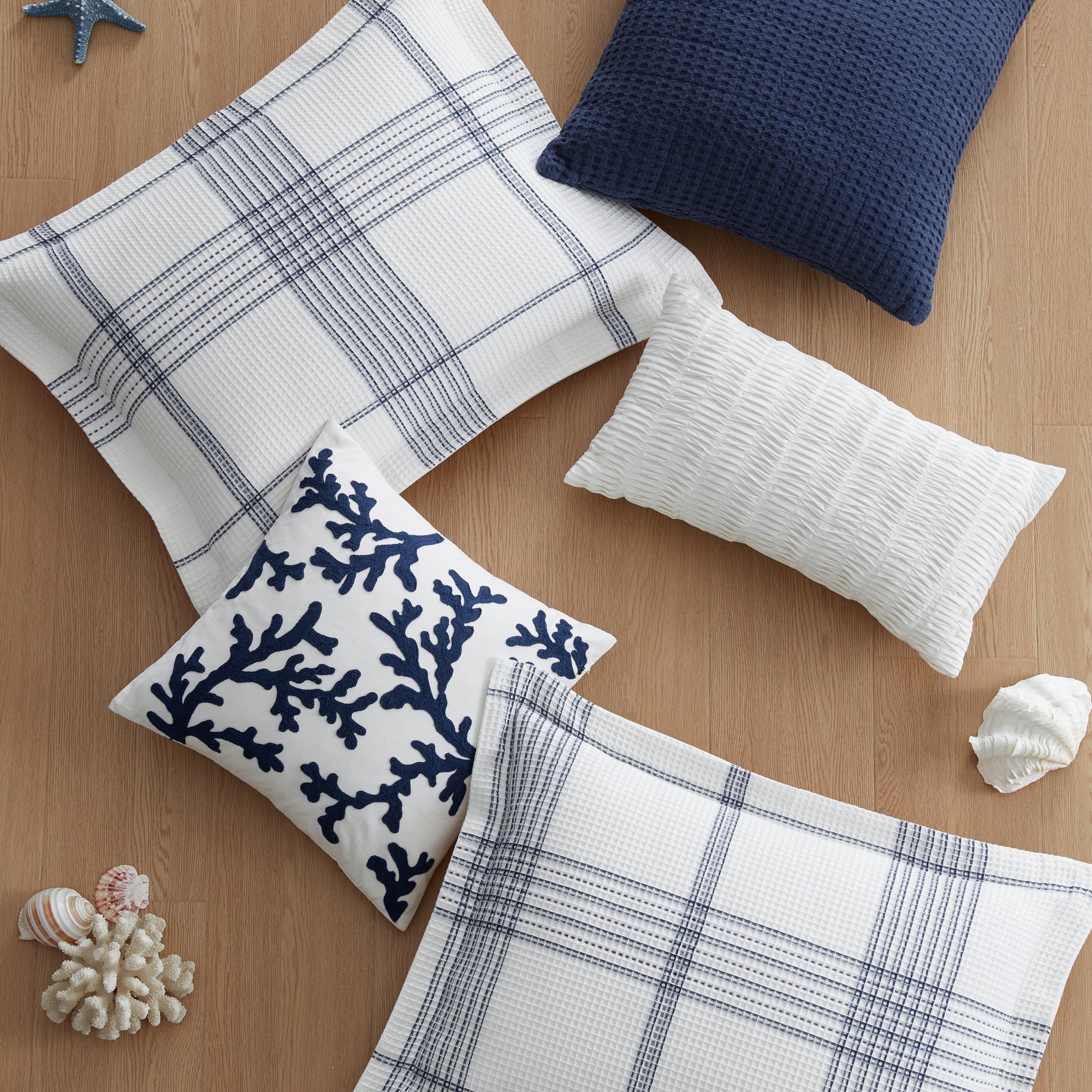 Waffle Plaid Duvet Cover Set