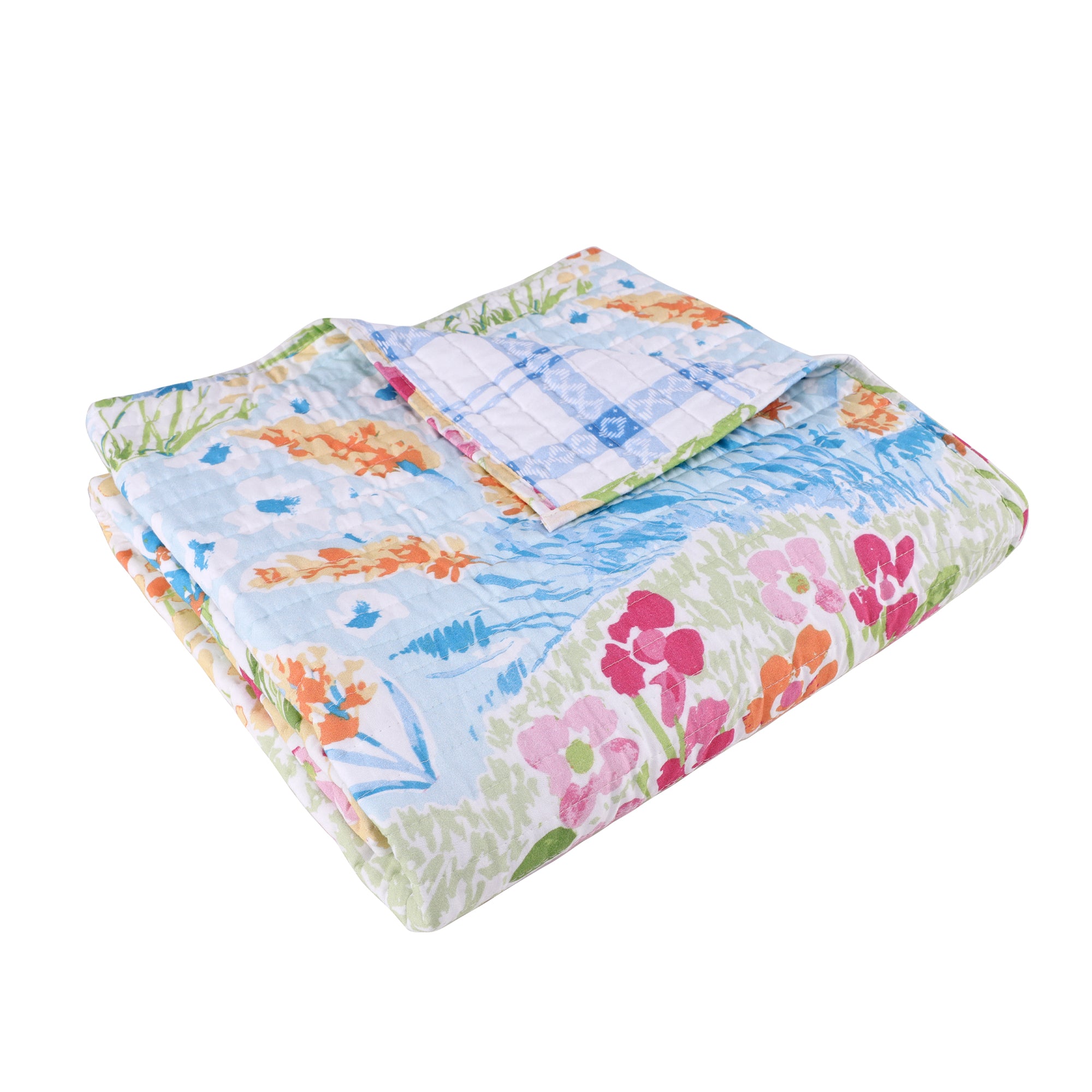 Blooming Hillside Quilted Throw