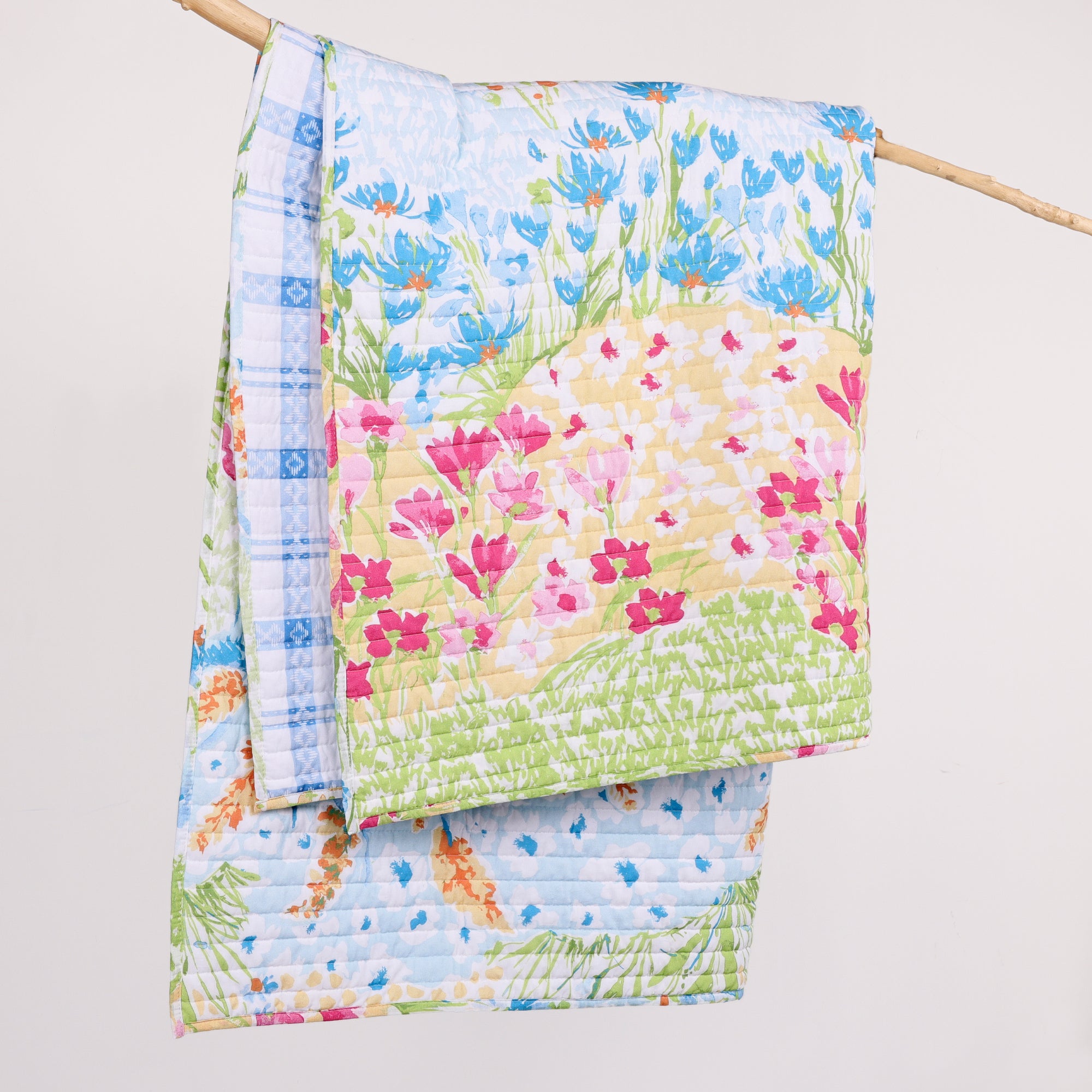 Blooming Hillside Quilted Throw