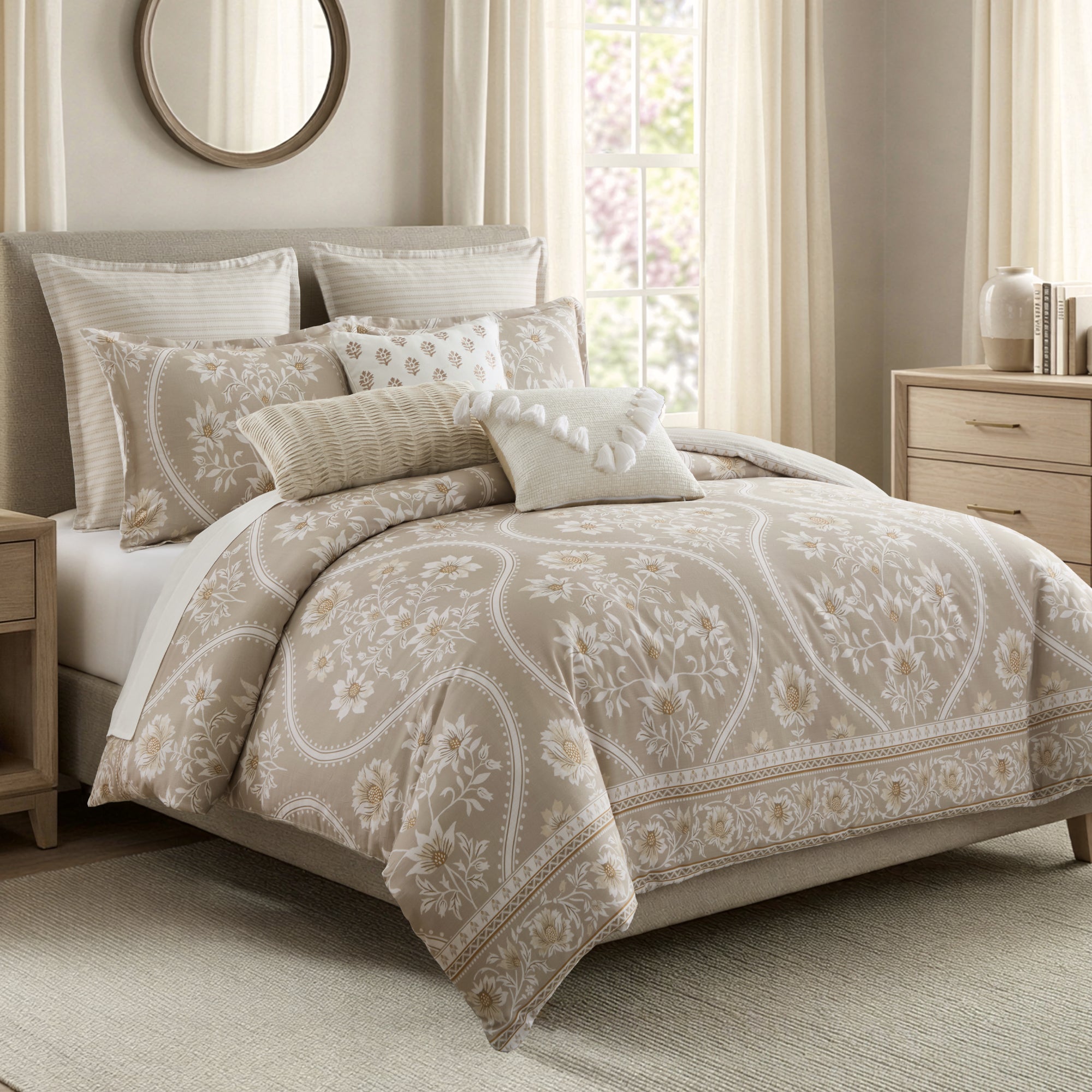 Camellia Neutral Euro Sham set of 2