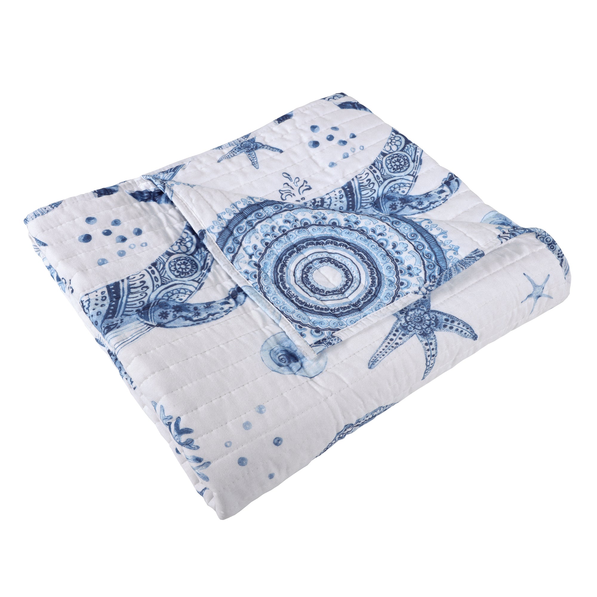 Batik Ocean Quilted Throw