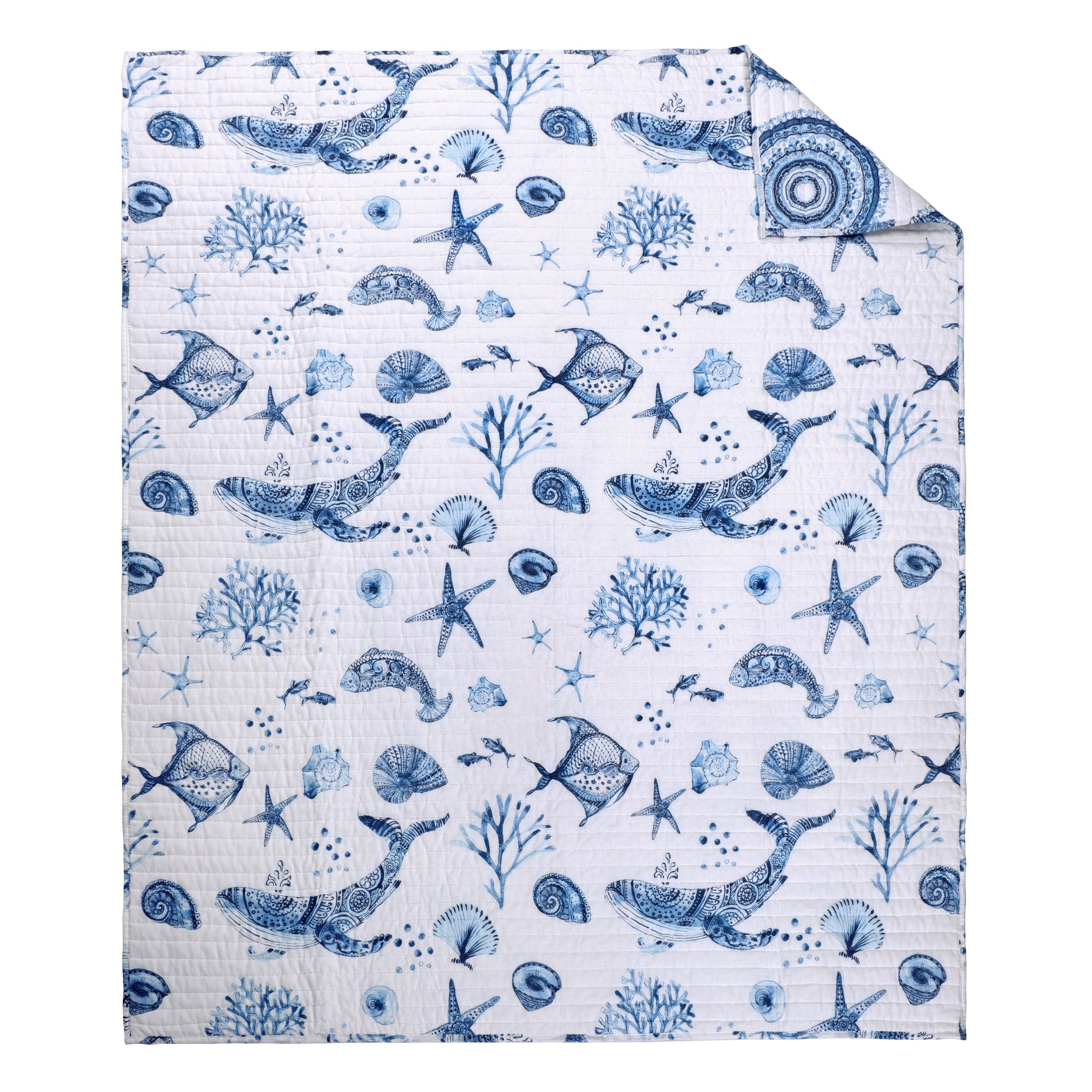 Batik Ocean Quilted Throw