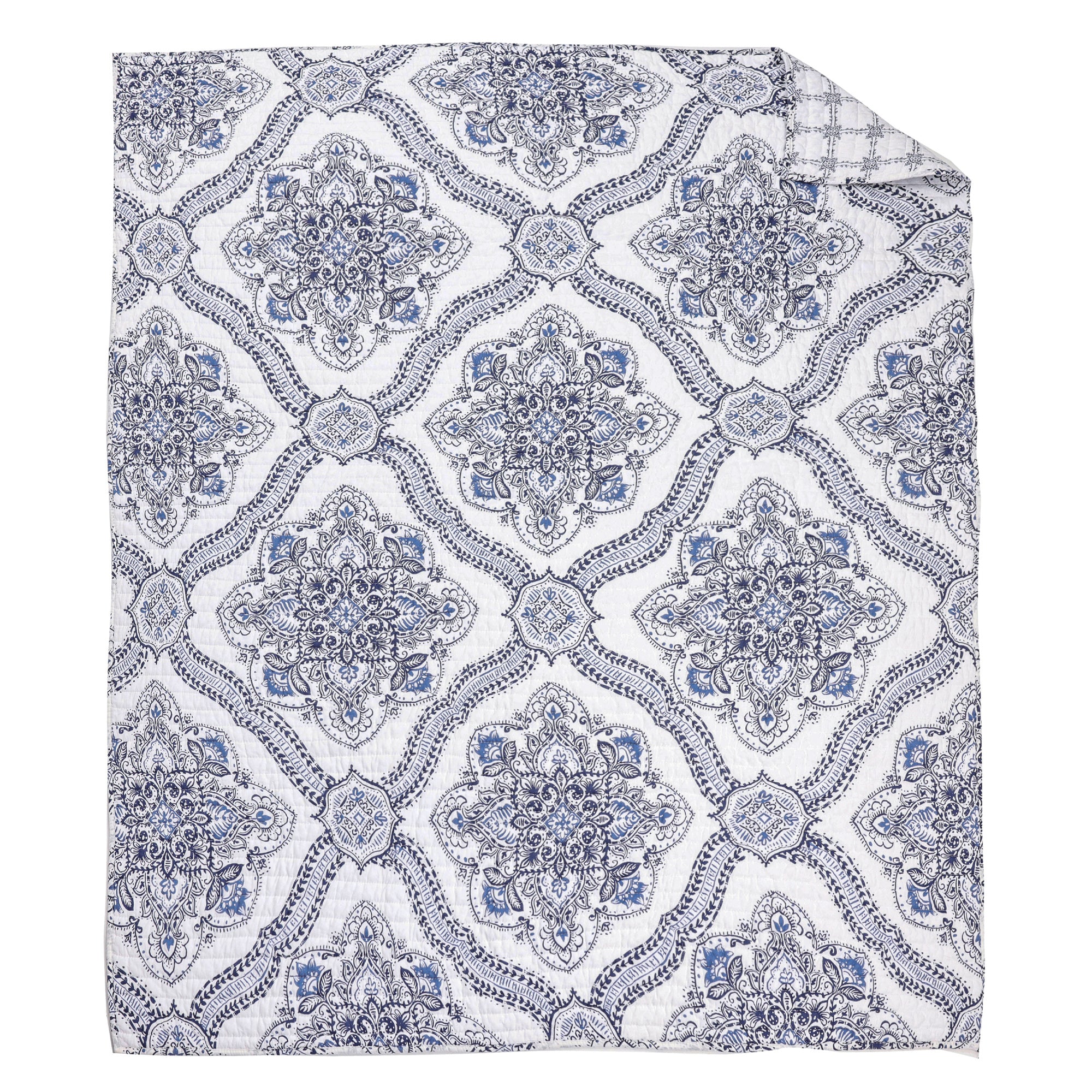 Lentana Navy Quilted Throw