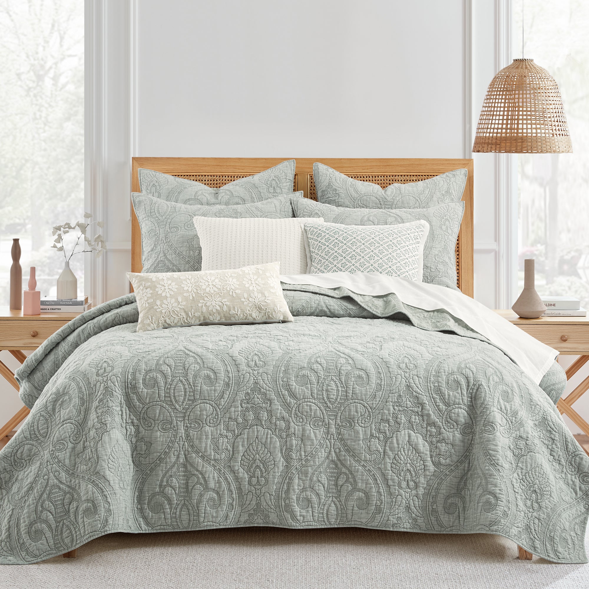Helena Embroidered Medallion Pillow