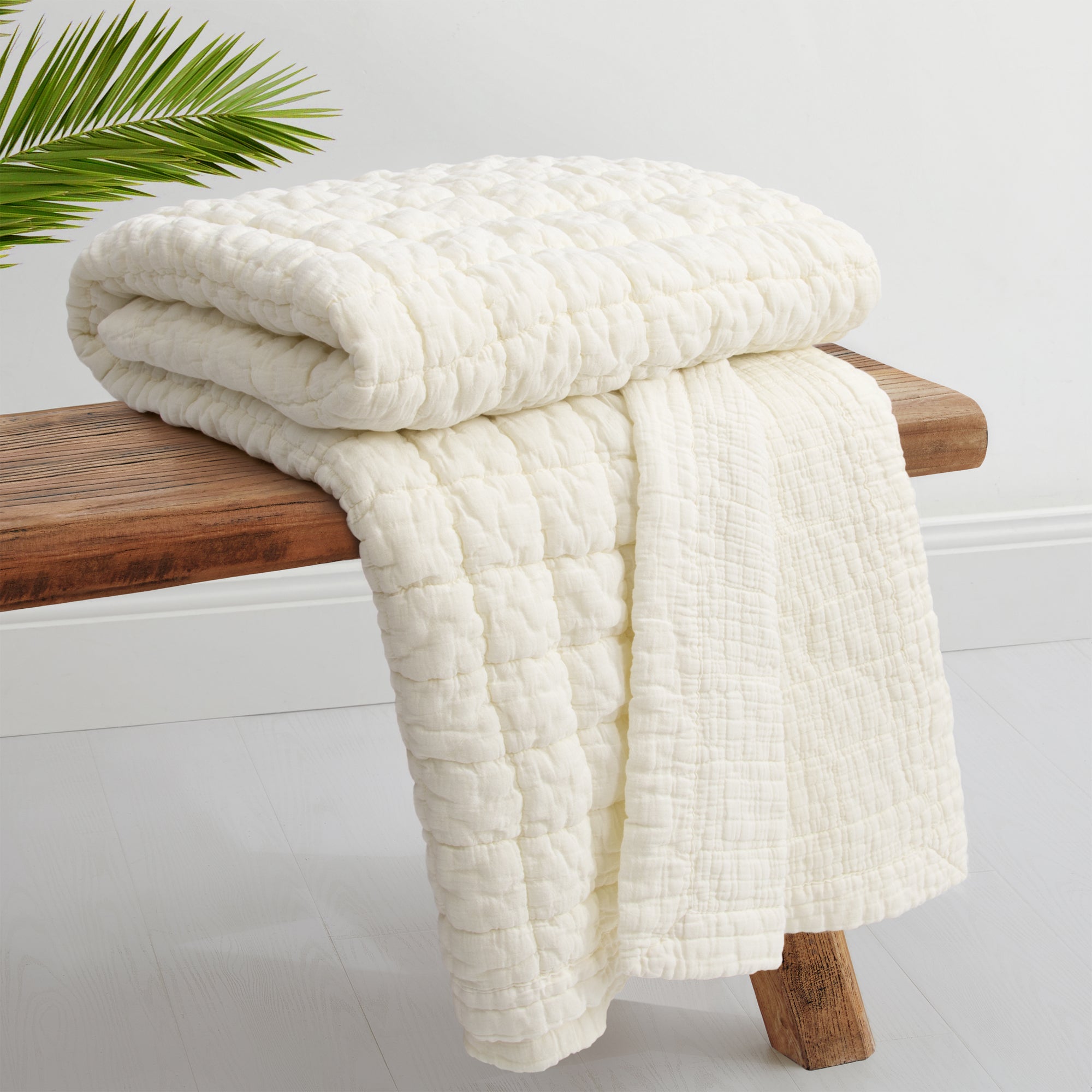 Whisper Cream Quilted Throw