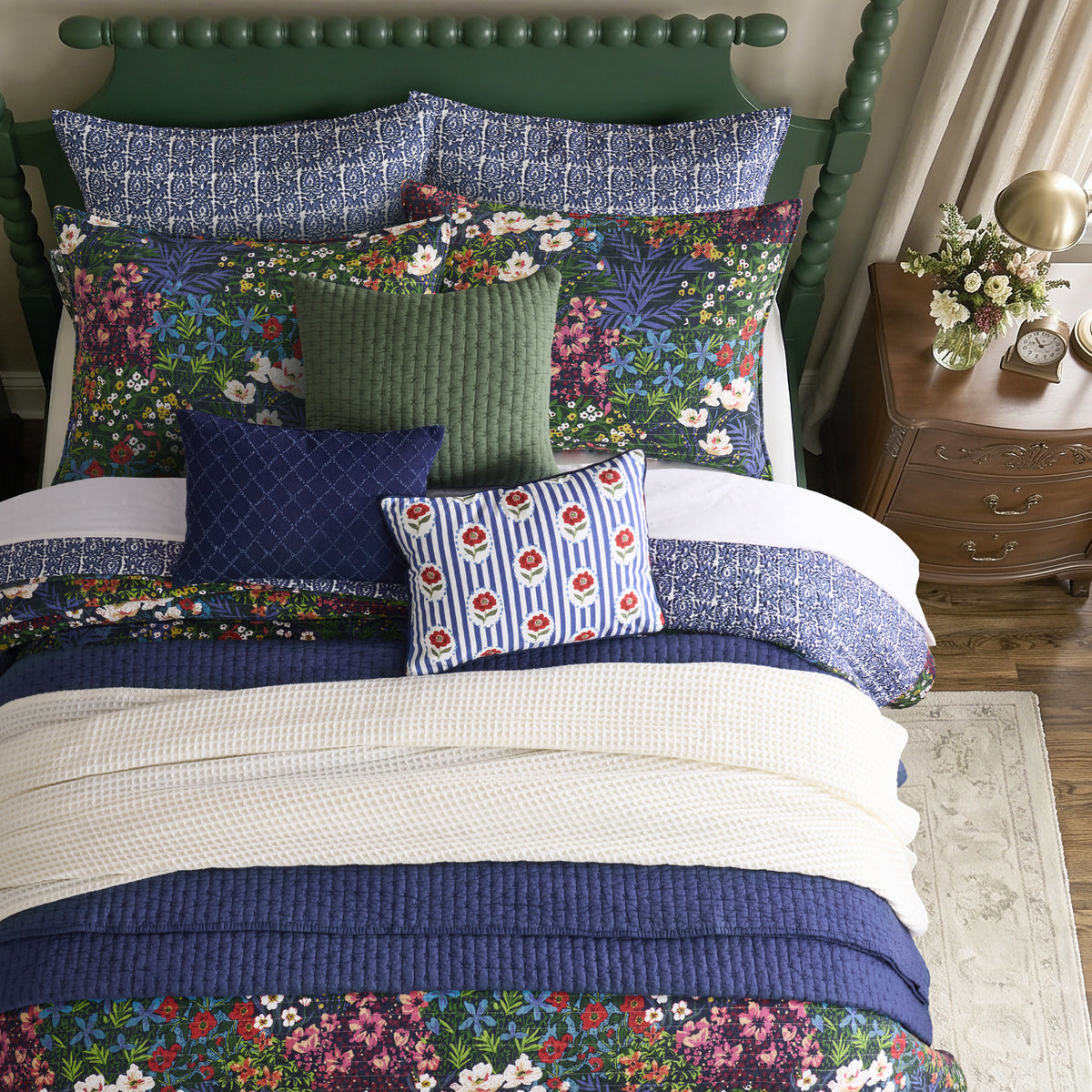 Heritage Bloom Printed Cotton Canvas Pillow