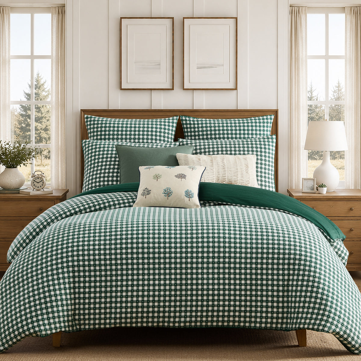 Camden Gingham Stitch Comforter Set