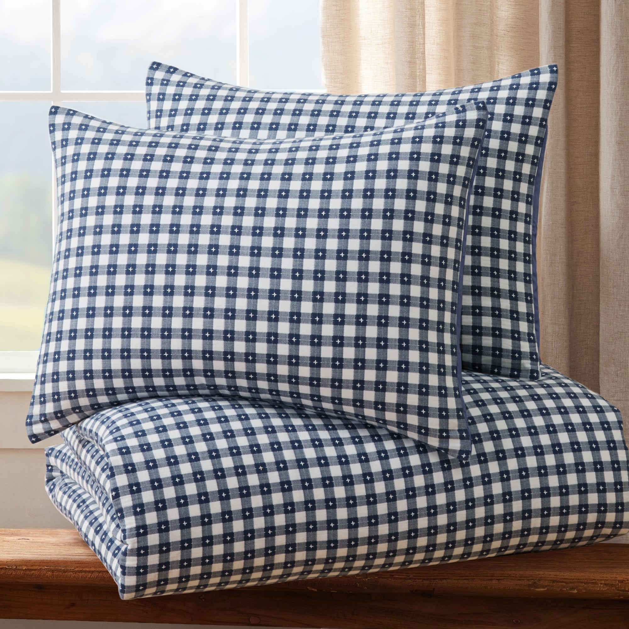 Camden Gingham Stitch Comforter Set