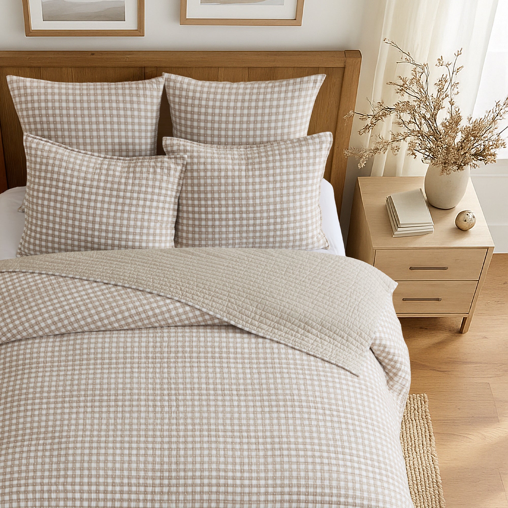 Camden Gingham Stitch Quilt Set