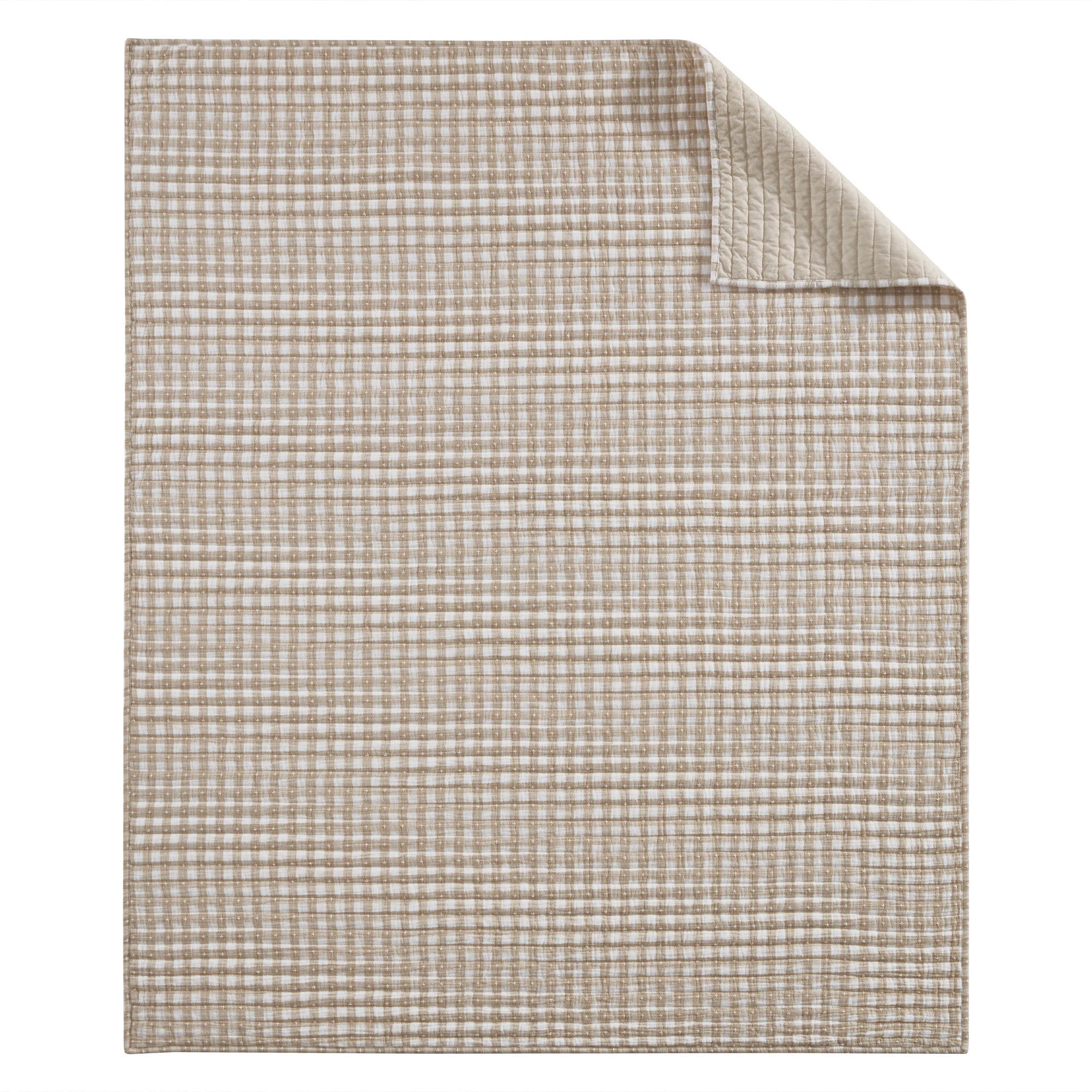 Camden Gingham Stitch Quilted Throw