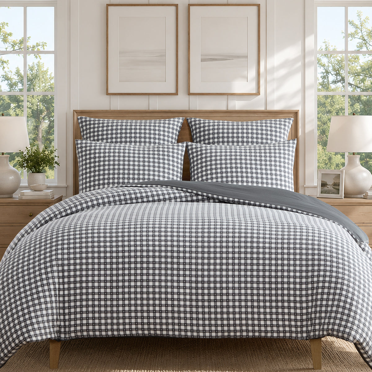Camden Gingham Stitch Comforter Set