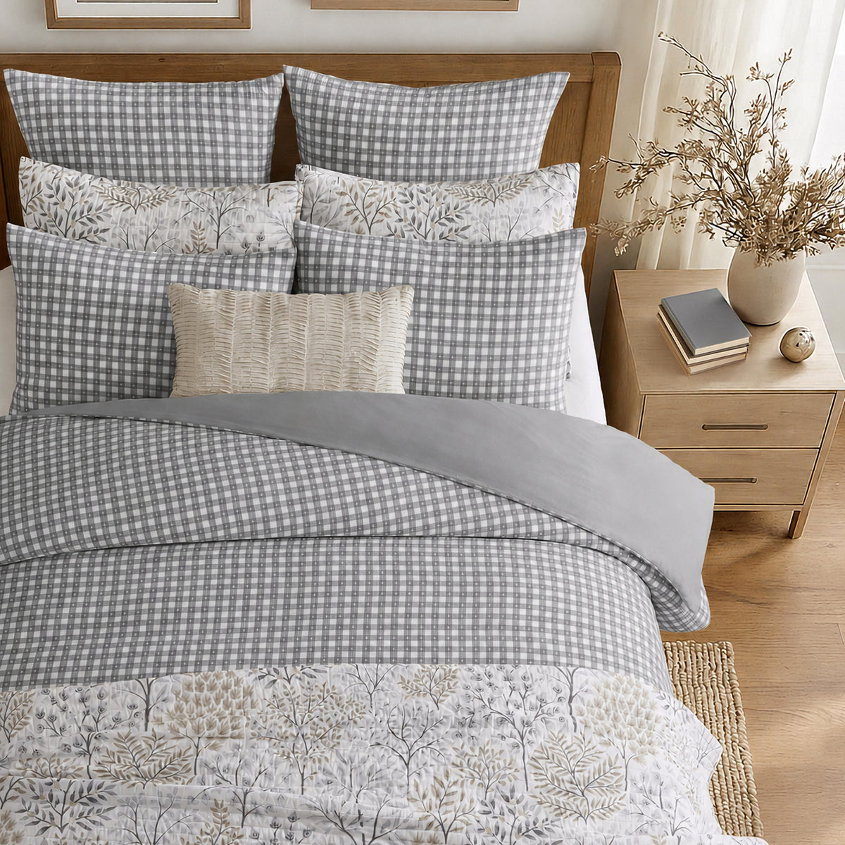 Camden Gingham Stitch Comforter Set
