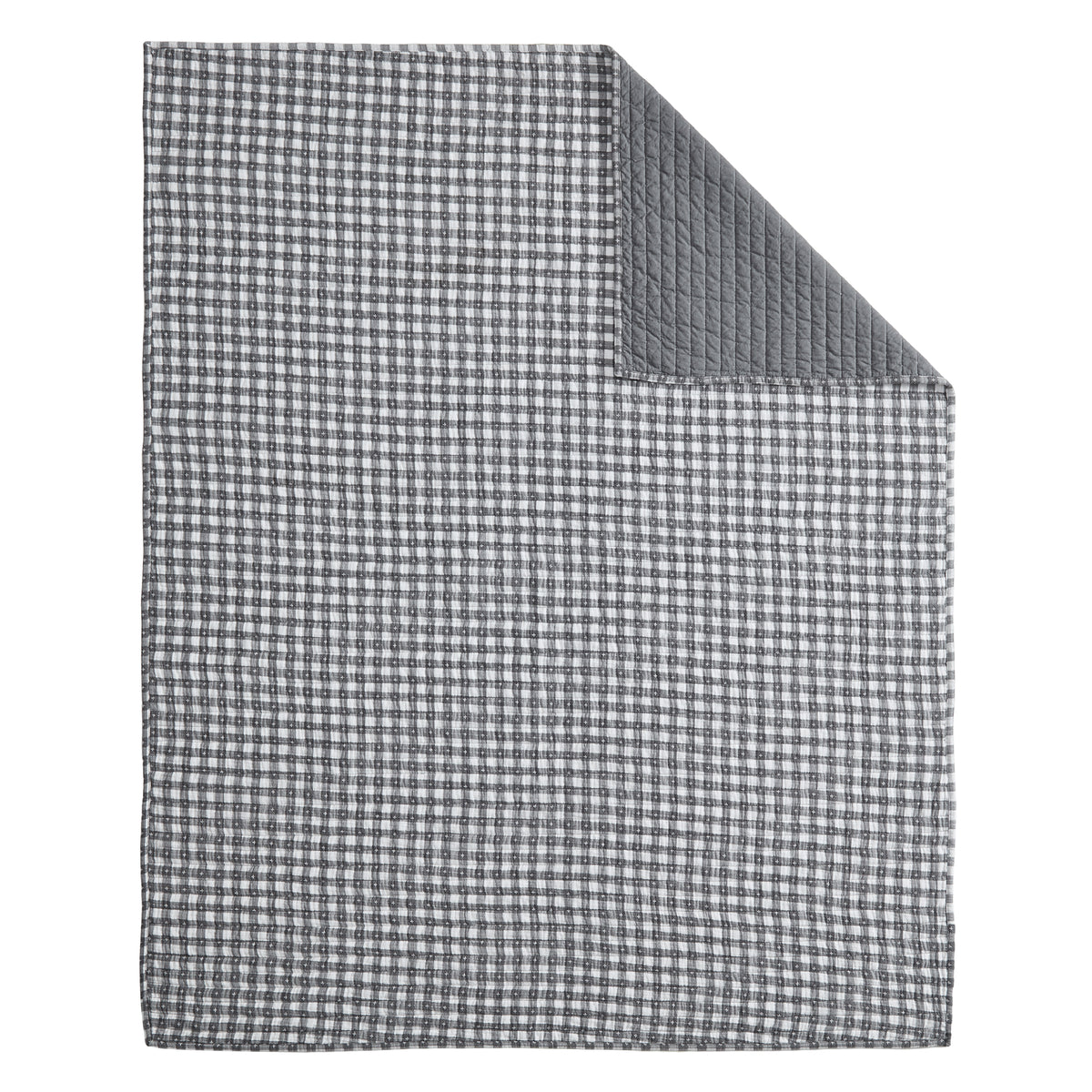 Camden Gingham Stitch Quilted Throw