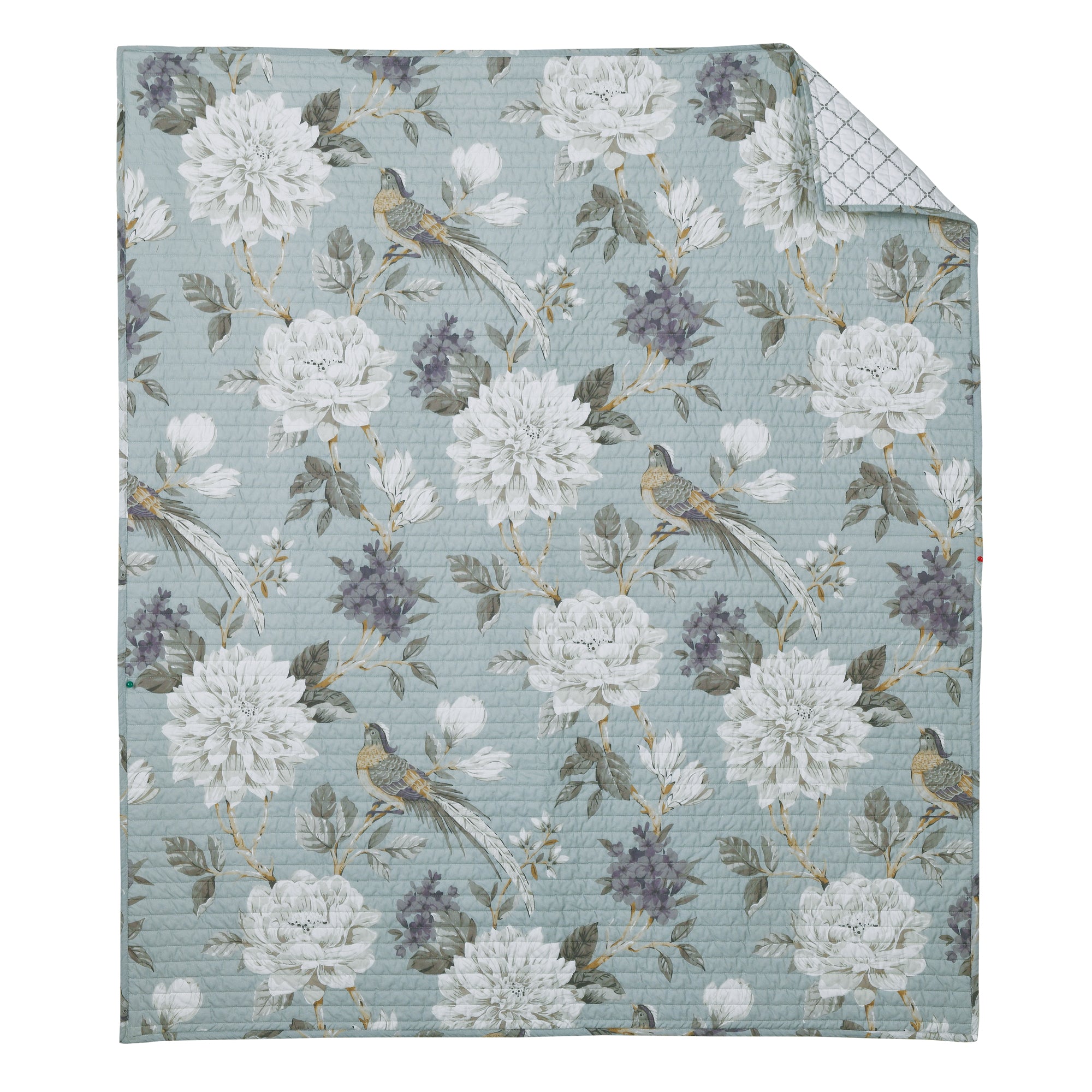 Belvedere Blue Quilted Throw