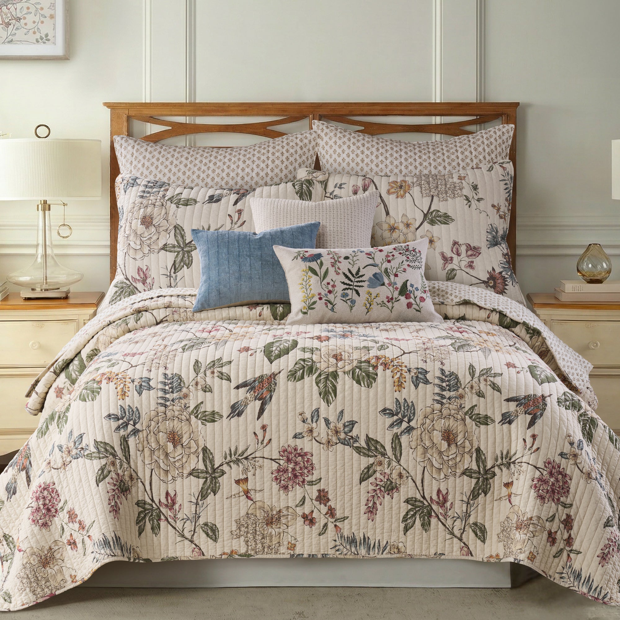 Kensington Garden Blue Pillow 14x18