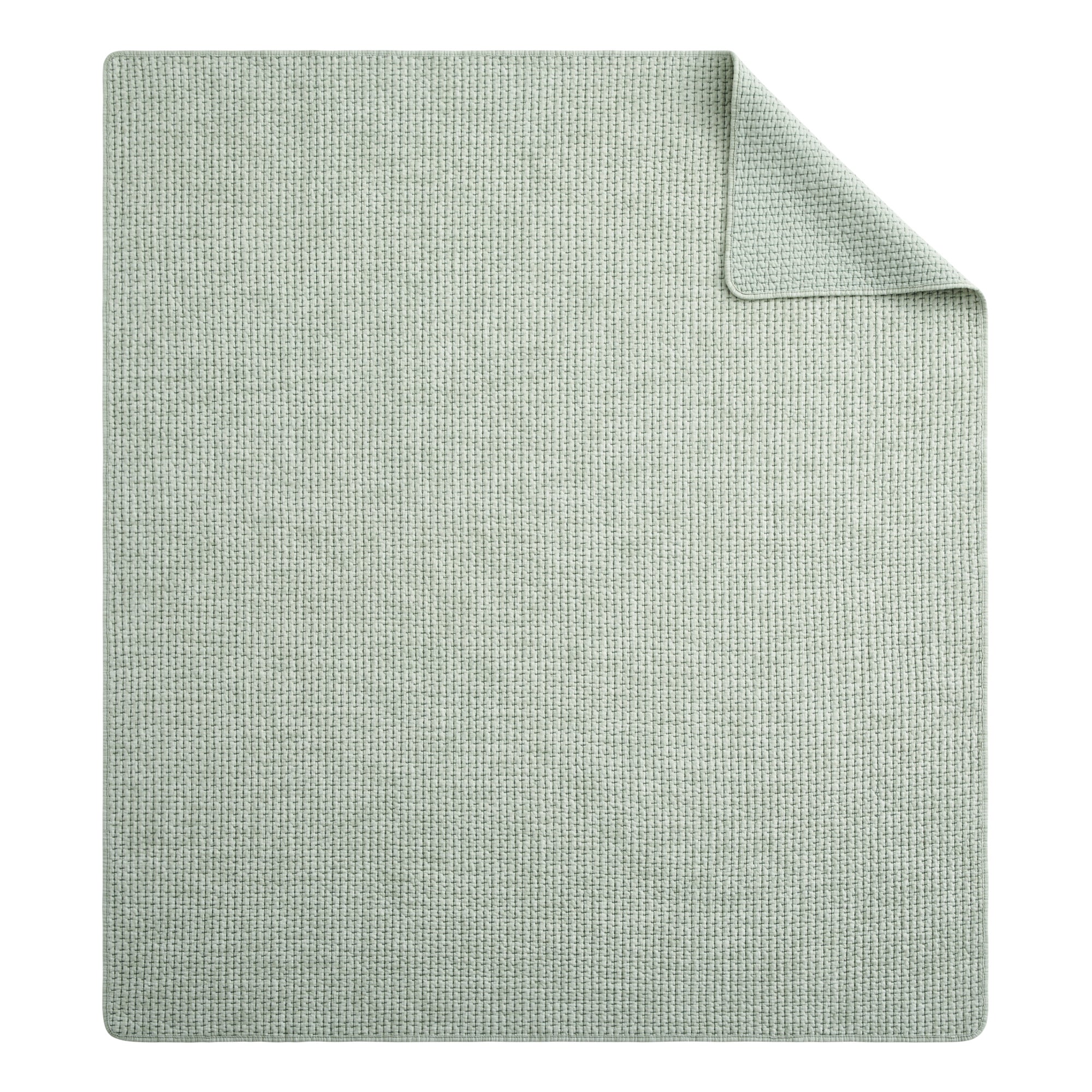 Pick-Stitch Artisan Quilted Throw featuring a textured cotton slub surface, reversible design, perfect for year-round comfort.