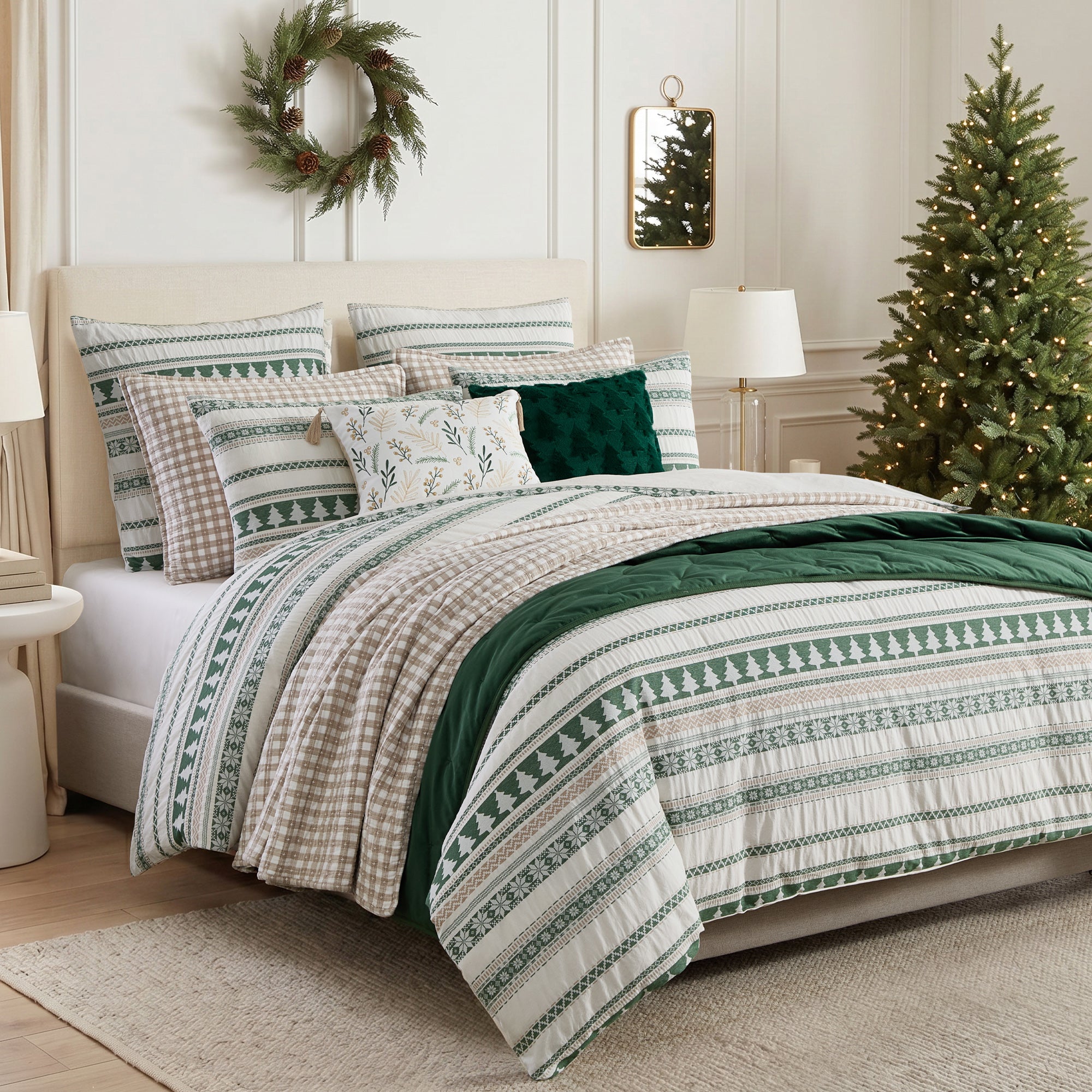 Pine Tree Jacquard Euro Sham Set of 2