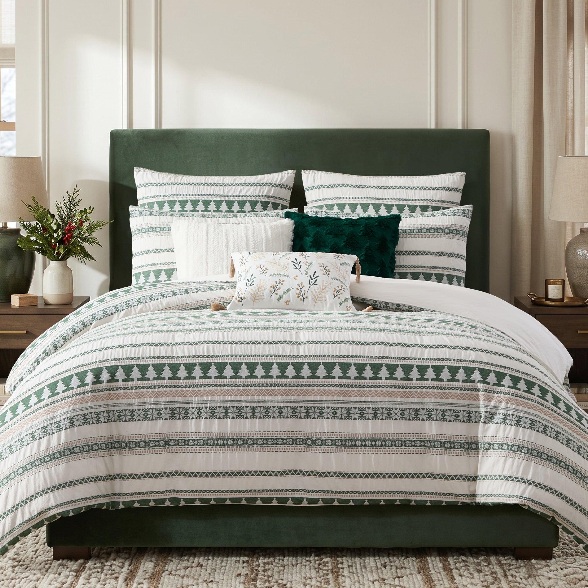 Pine Tree Jacquard Euro Sham Set of 2