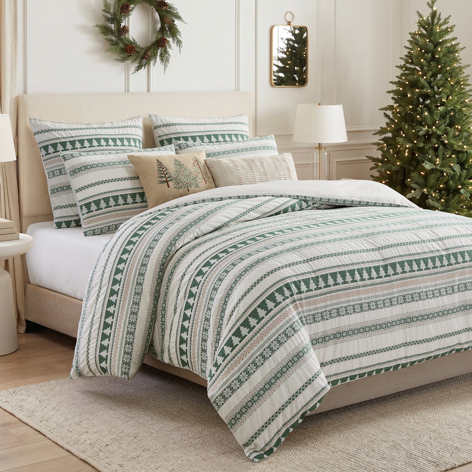 Pine Tree Jacquard Euro Sham Set of 2