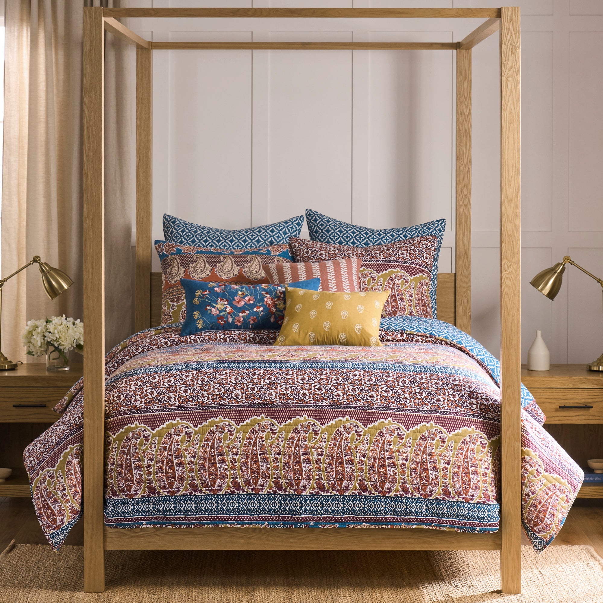 Kirana Embroidered Paisley Pillow