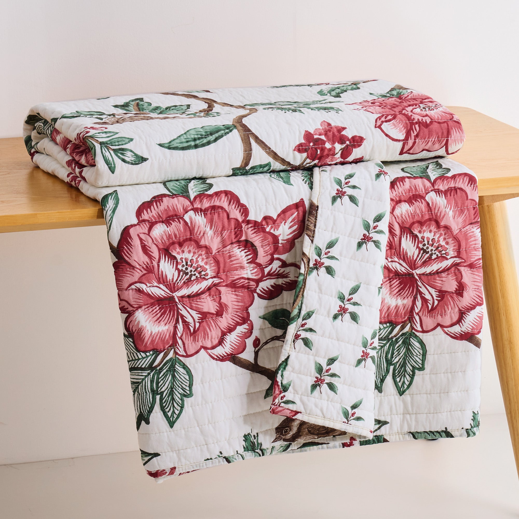Berry Bloom Quilted Throw