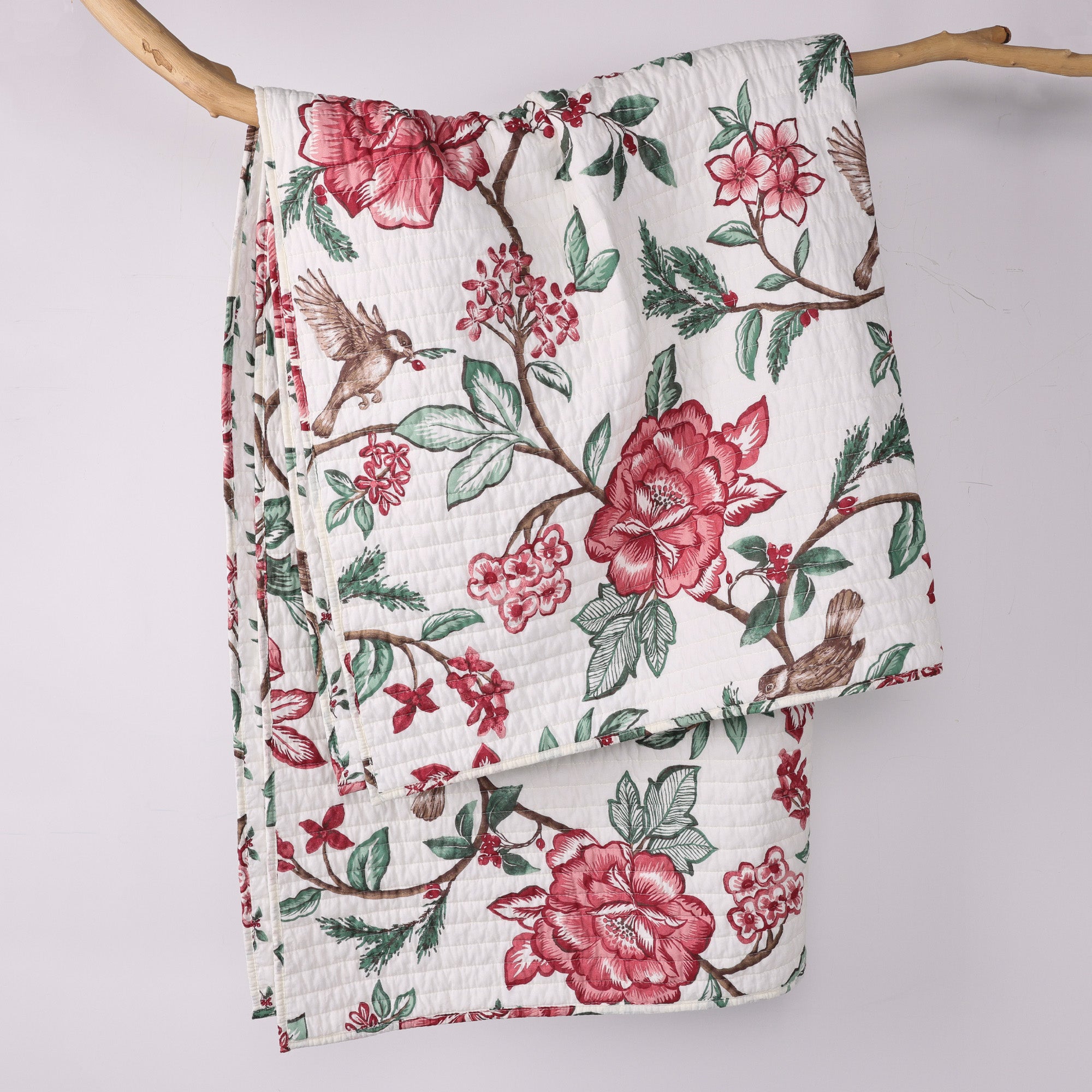 Berry Bloom Quilted Throw